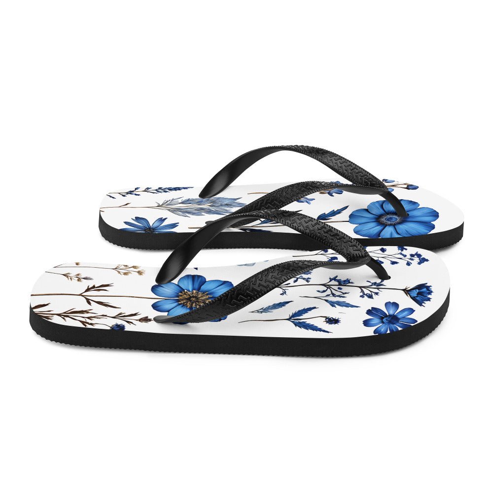 Blue Wildflowers Flip-Flops - Footwear - Discovery Co.