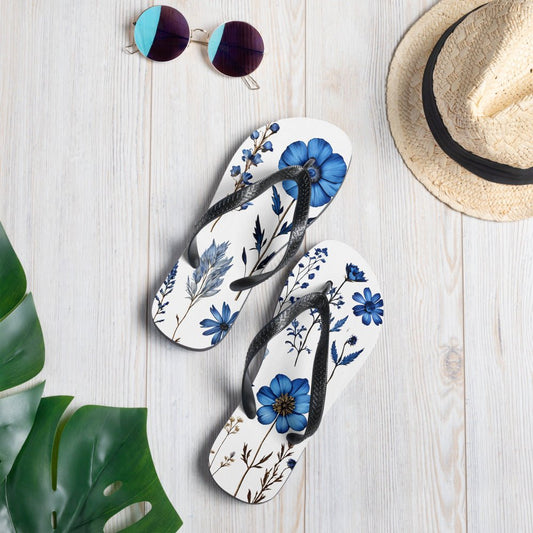 Blue Wildflowers Flip-Flops - Footwear - Discovery Co.