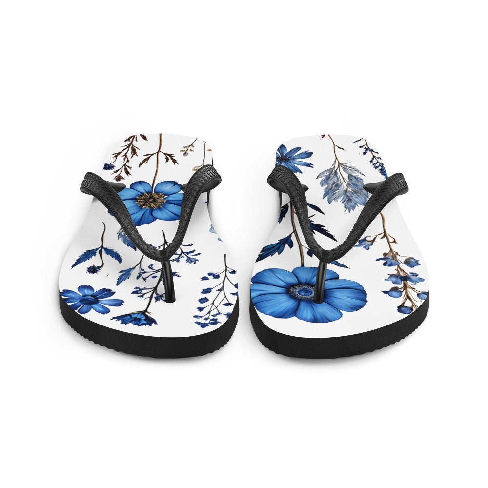 Blue Wildflowers Flip-Flops - Footwear - Discovery Co.