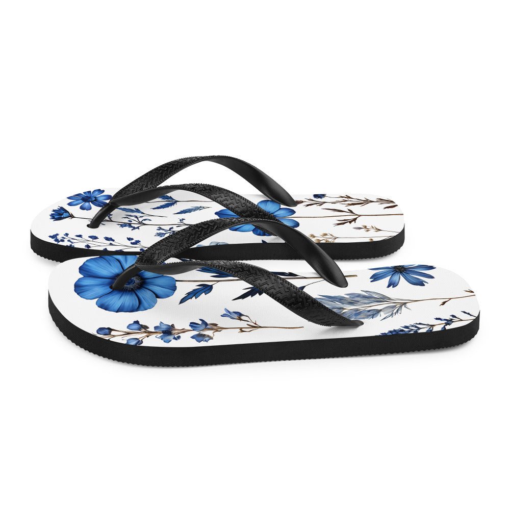 Blue Wildflowers Flip-Flops - Footwear - Discovery Co.