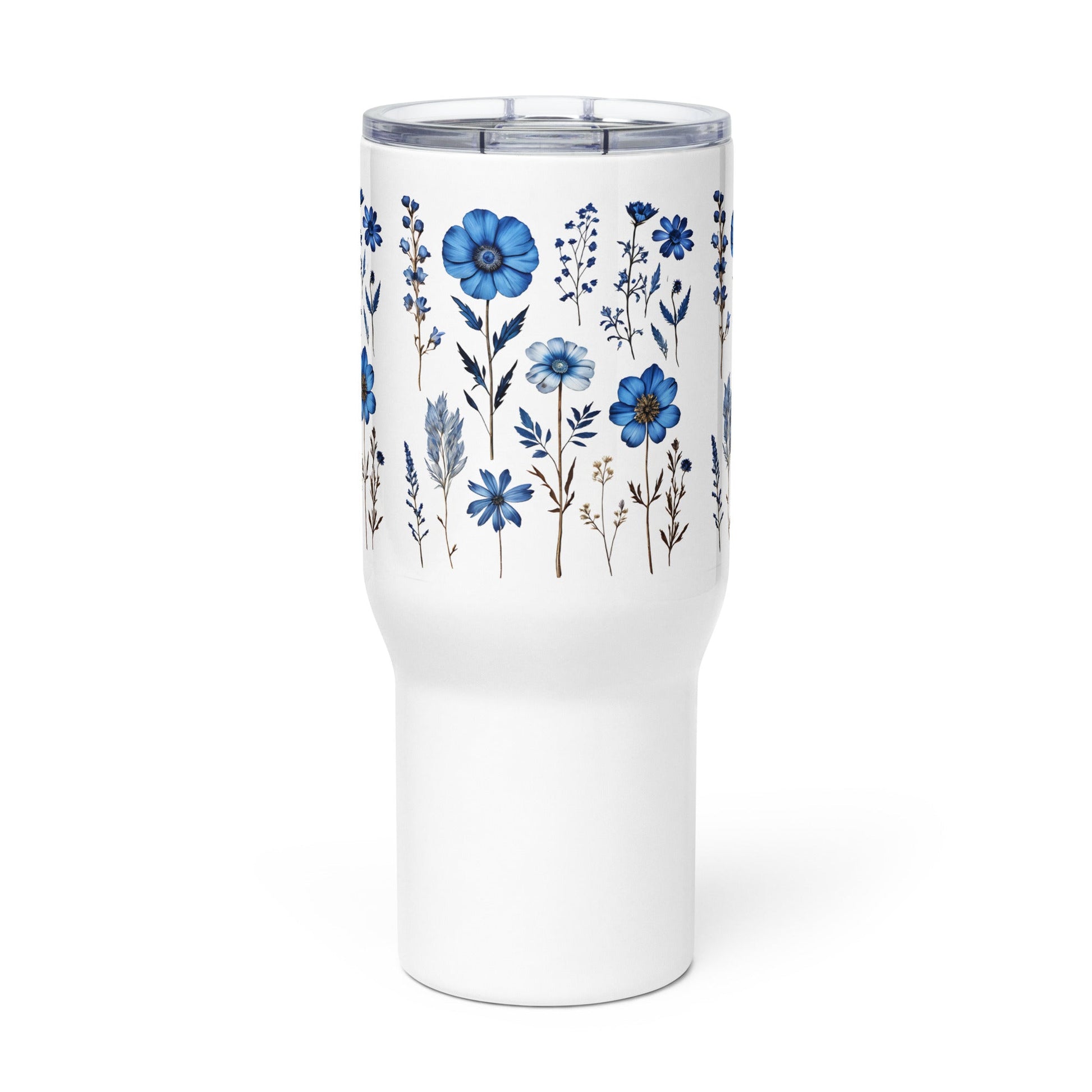 Blue Wildflowers Stainless Steel Travel Mug (25 oz) - Travel Mug - Discovery Co.