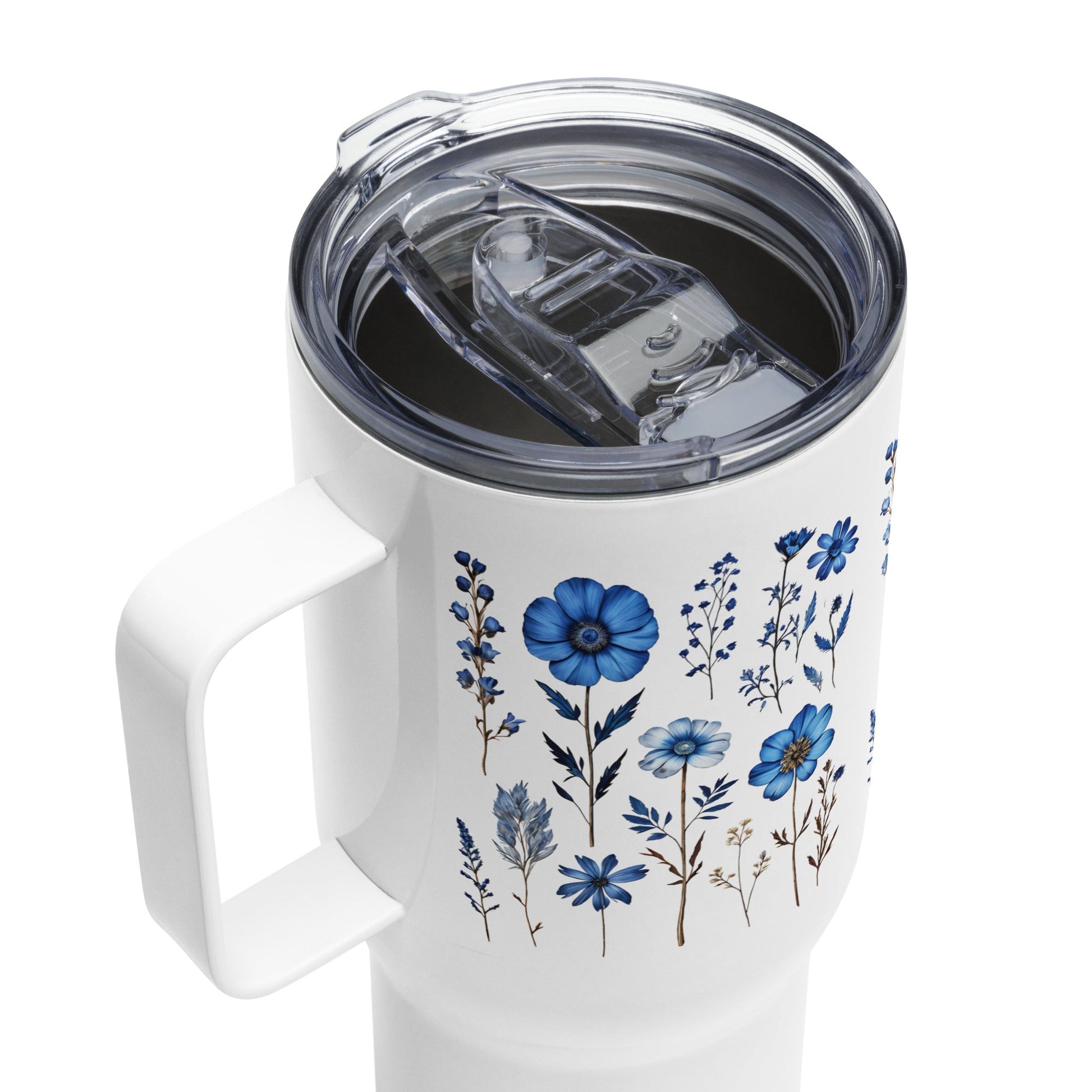 Blue Wildflowers Stainless Steel Travel Mug (25 oz) - Travel Mug - Discovery Co.