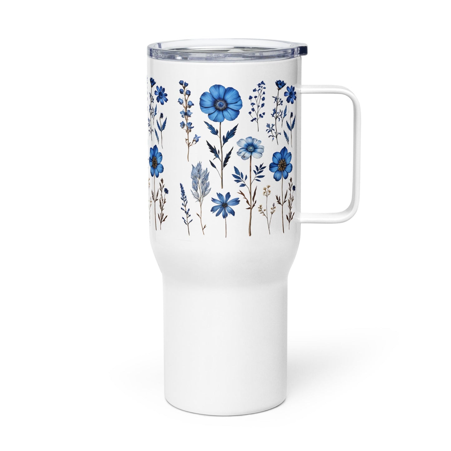 Blue Wildflowers Stainless Steel Travel Mug (25 oz) - Travel Mug - Discovery Co.