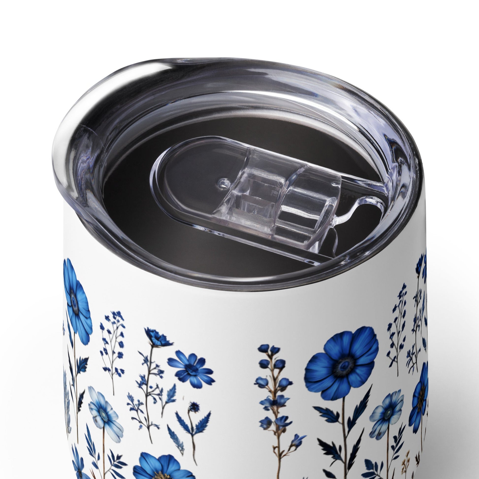 Blue Wildflowers Stainless Steel Wine Tumbler - Tumblers - Discovery Co.