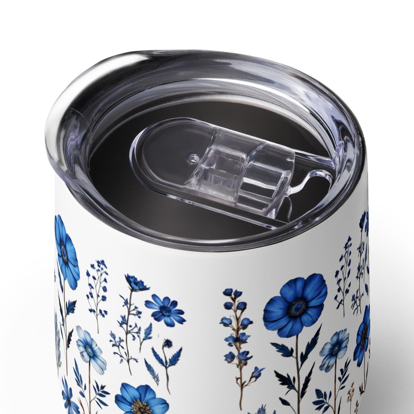 Blue Wildflowers Wine Tumbler - Tumblers - Discovery Co.