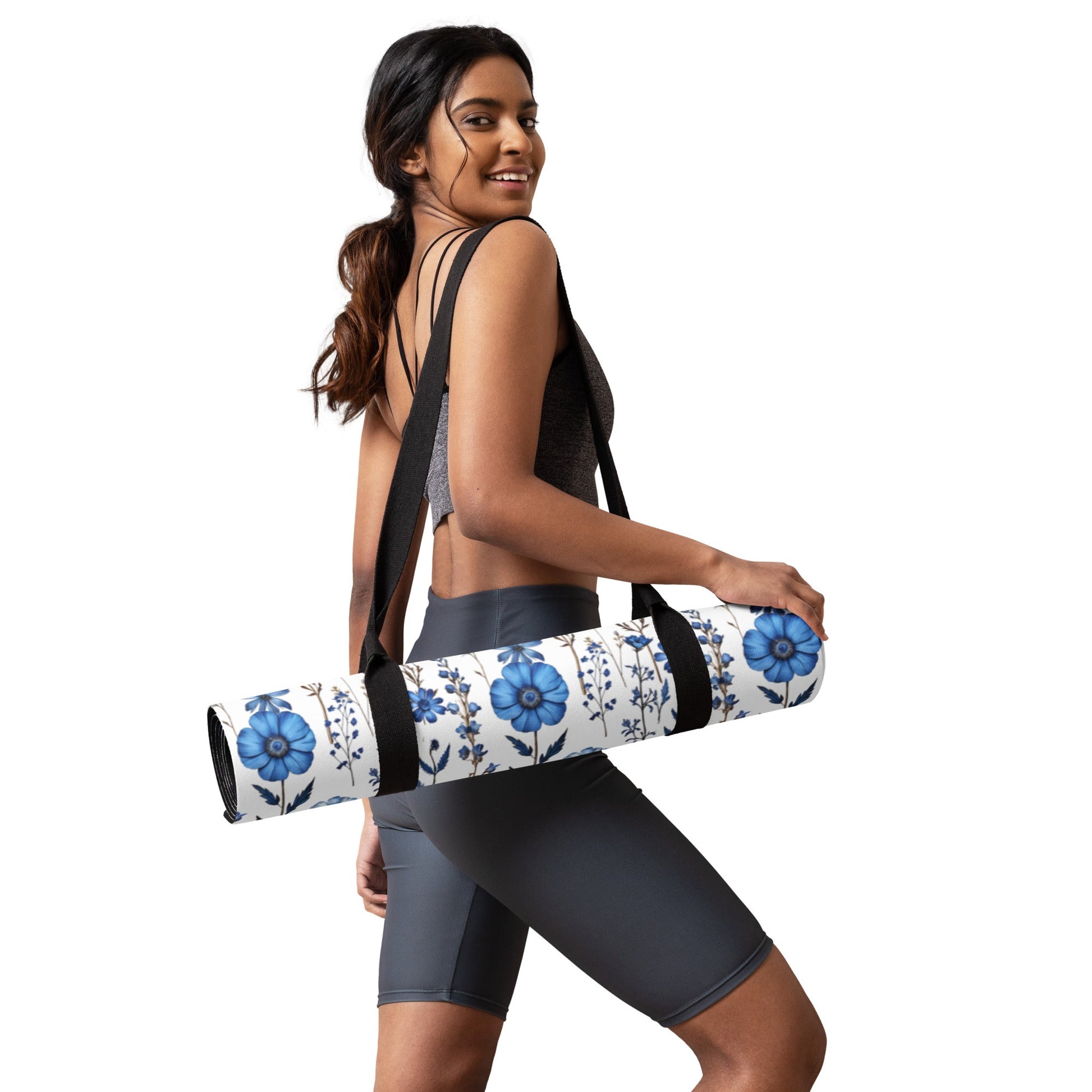 Blue Wildflowers Yoga Mat - Yoga Mat - Discovery Co.