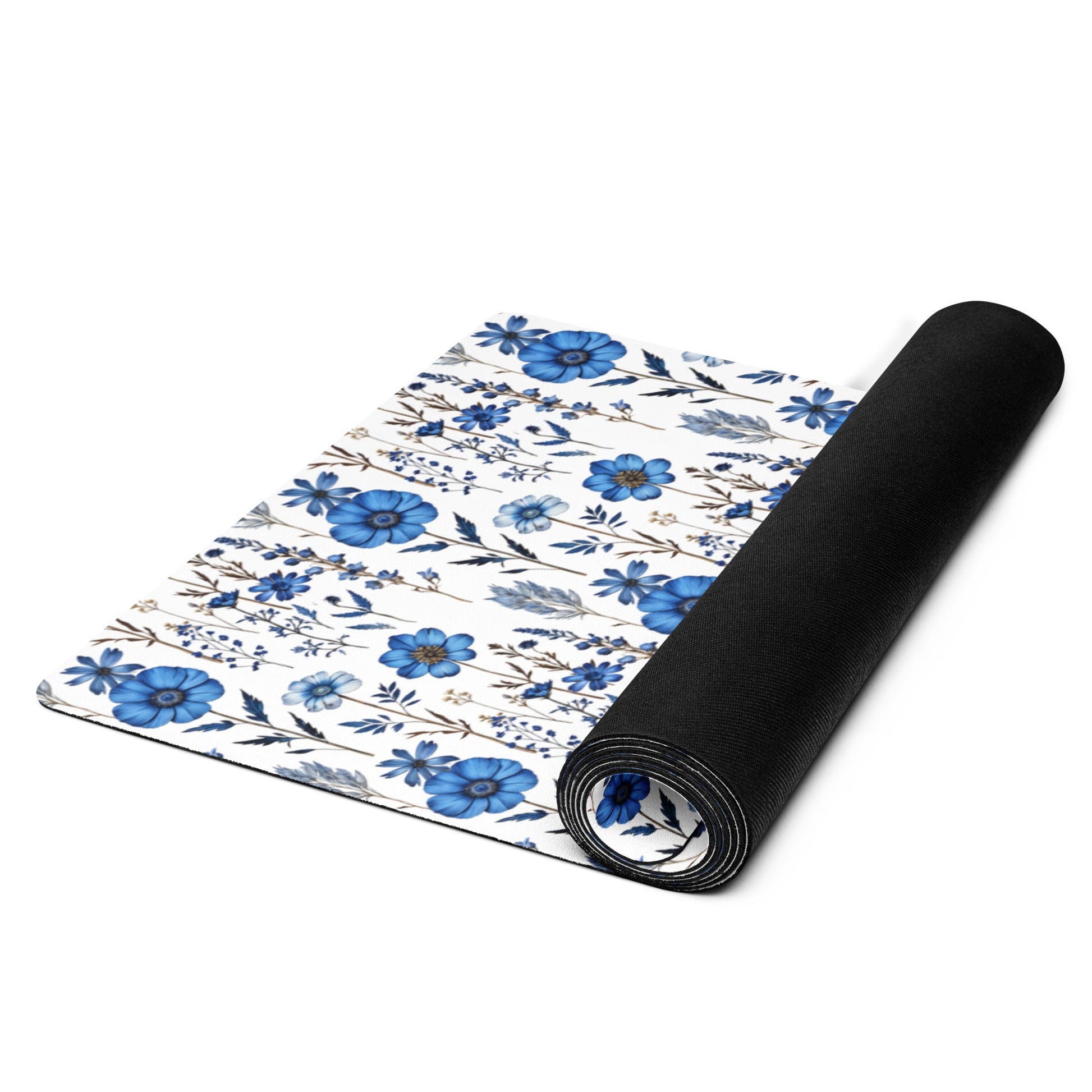 Blue Wildflowers Yoga Mat - Yoga Mat - Discovery Co.