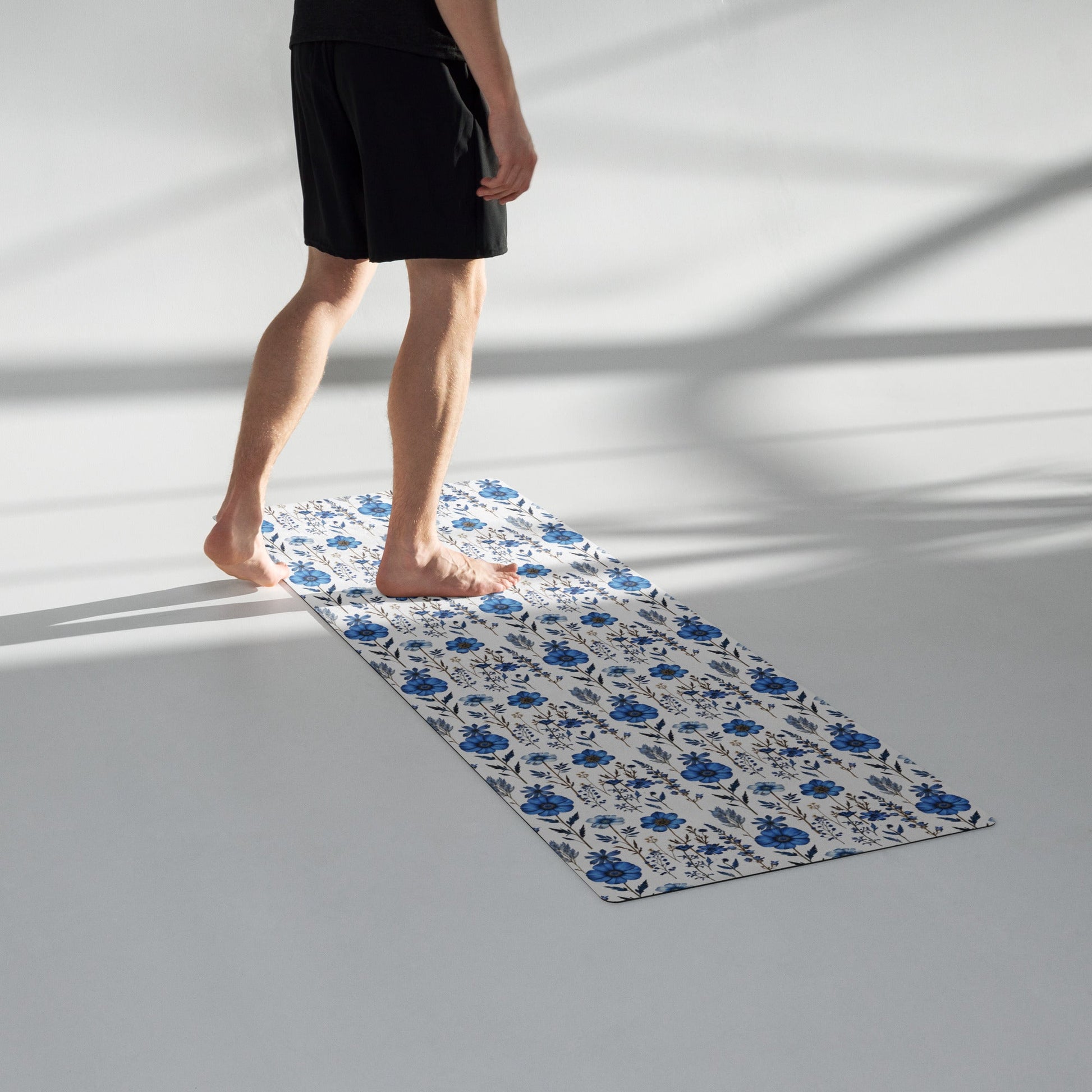 Blue Wildflowers Yoga Mat - Yoga Mat - Discovery Co.