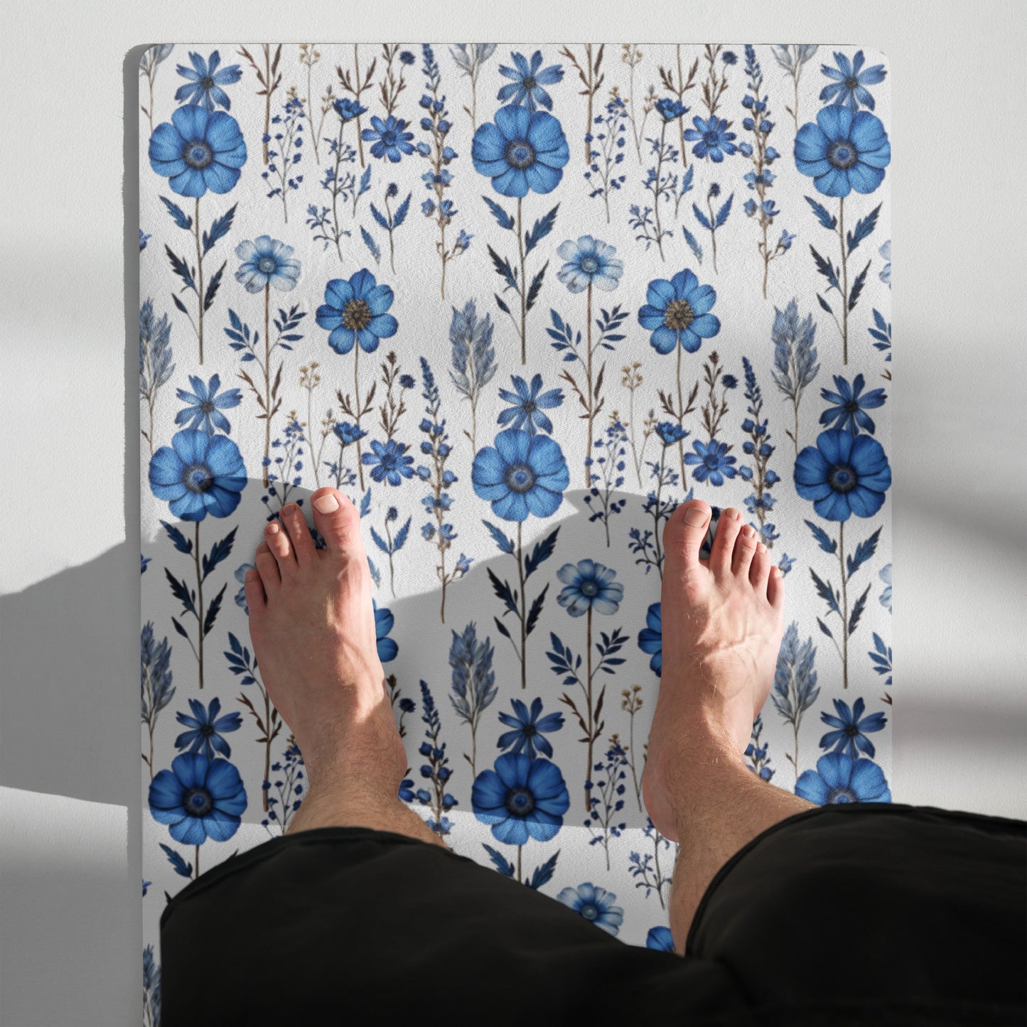 Blue Wildflowers Yoga Mat - Yoga Mat - Discovery Co.