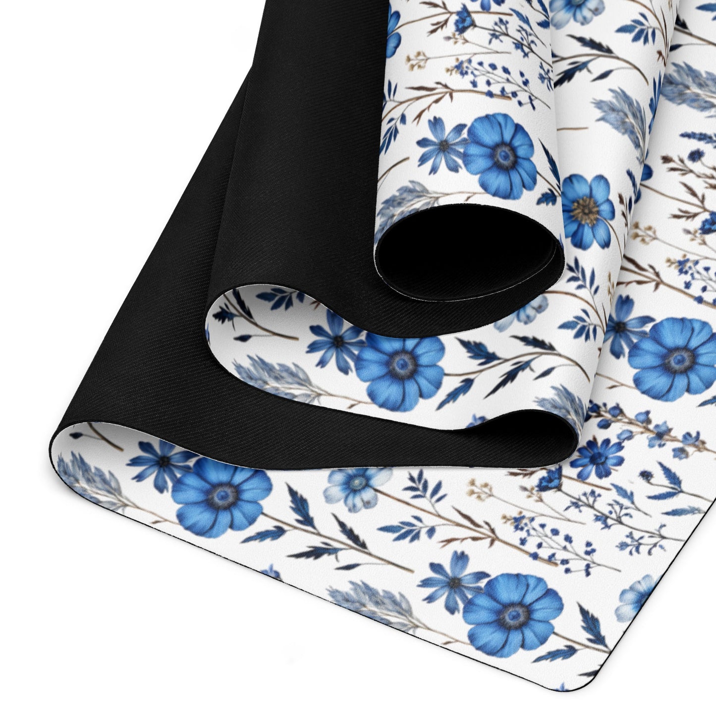 Blue Wildflowers Yoga Mat - Yoga Mat - Discovery Co.