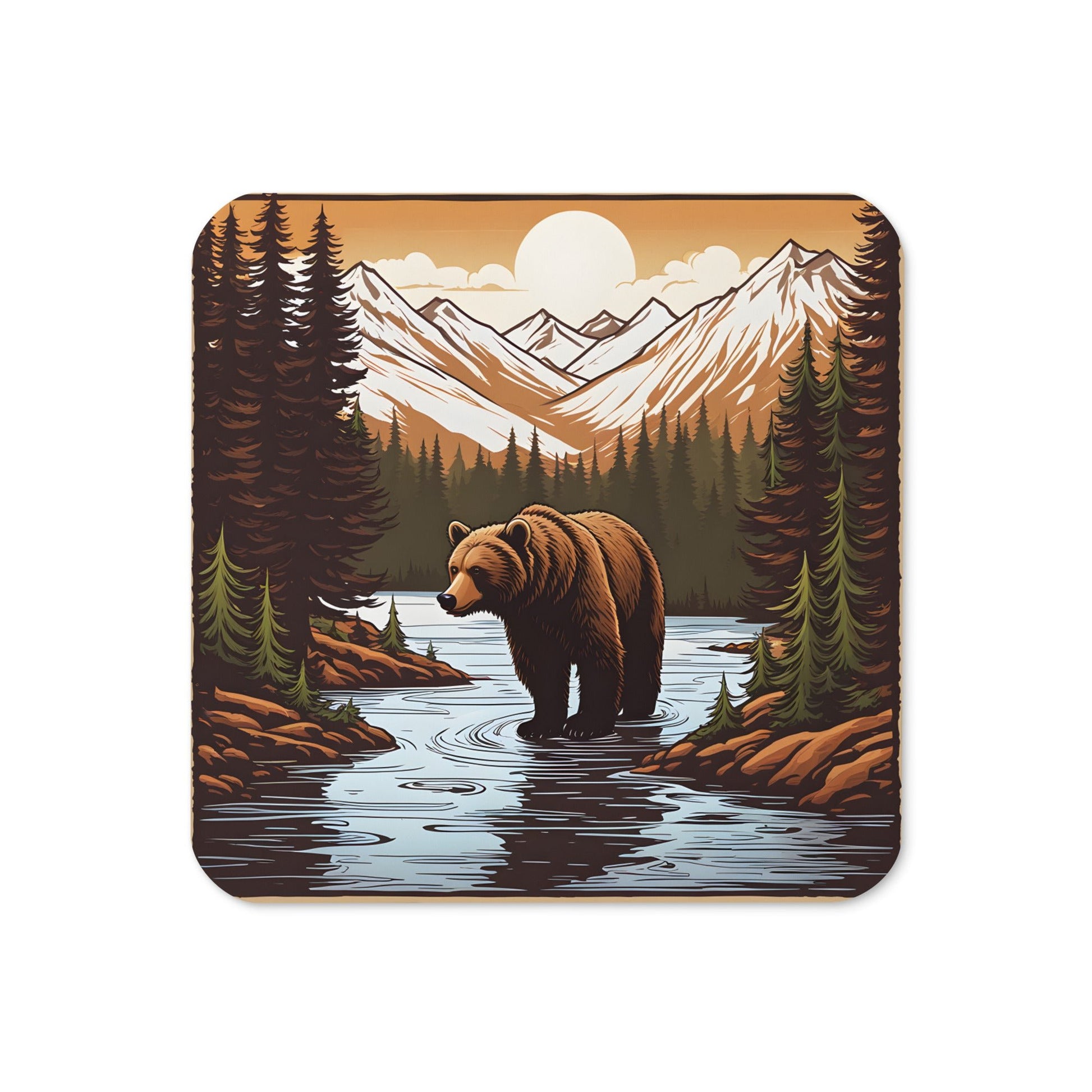 Brown Bear In The River Cork - back Coaster - Coasters - Discovery Co.