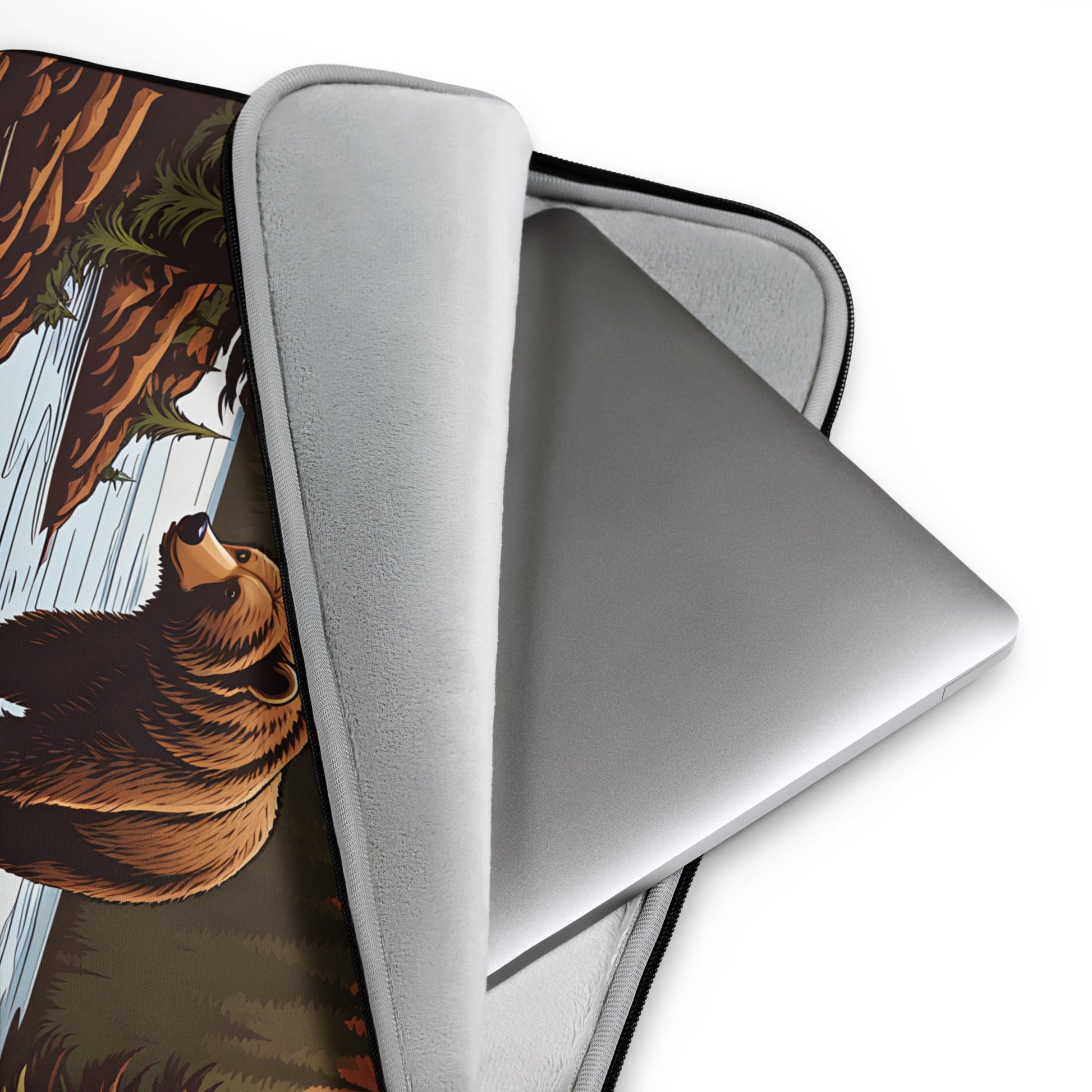 Brown Bear In The River Laptop Sleeve - Laptop Cases - Discovery Co.