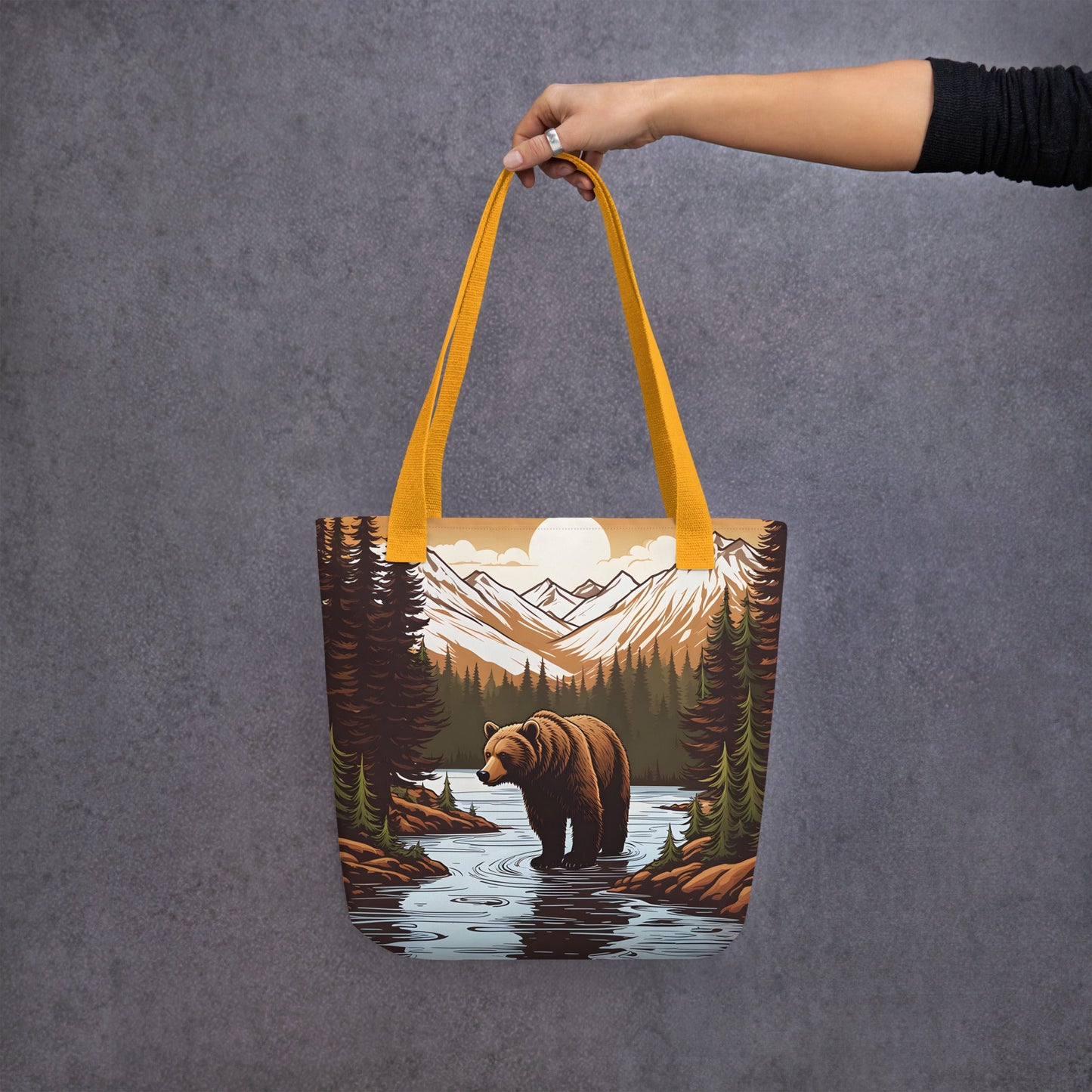 Brown Bear In The River Tote Bag - Tote Bags - Discovery Co.