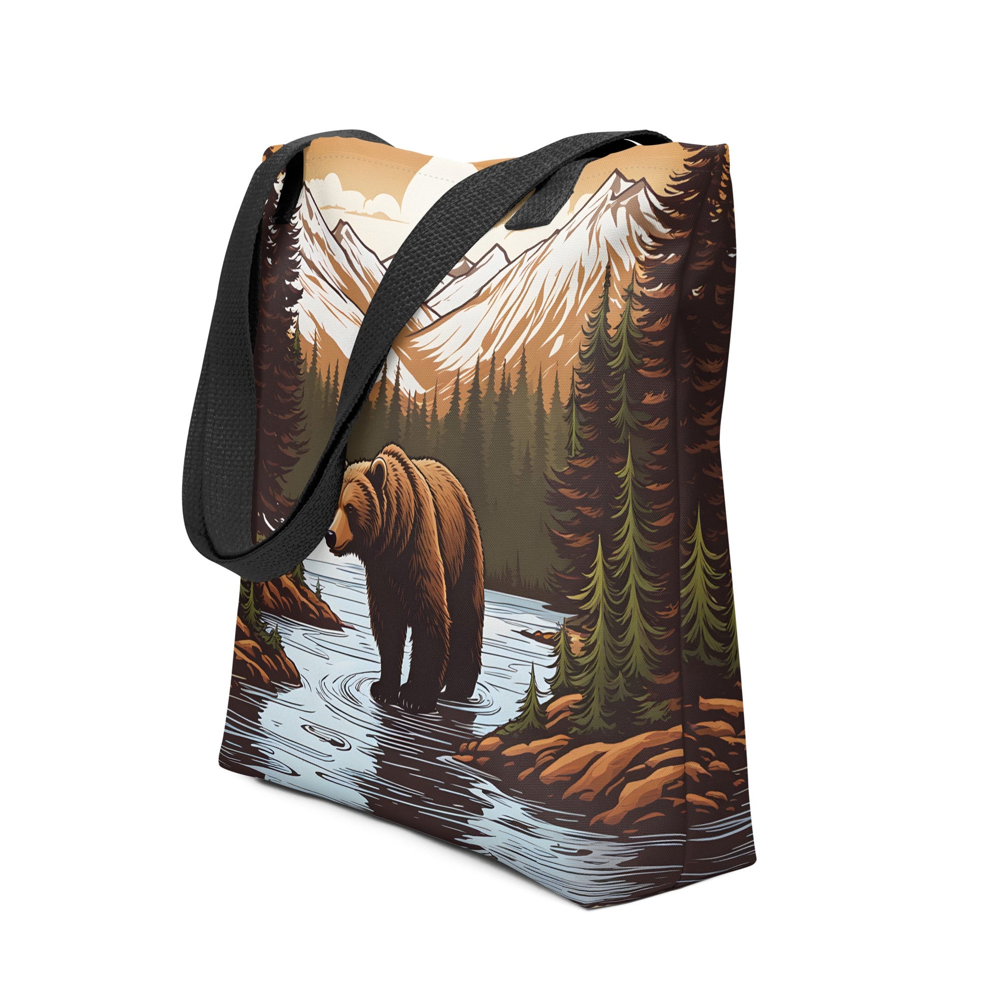 Brown Bear In The River Tote Bag - Tote Bags - Discovery Co.