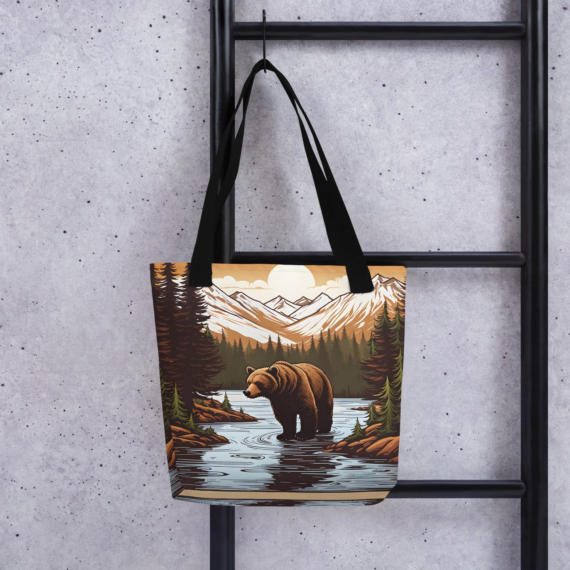 Brown Bear In The River Tote Bag - Tote Bags - Discovery Co.