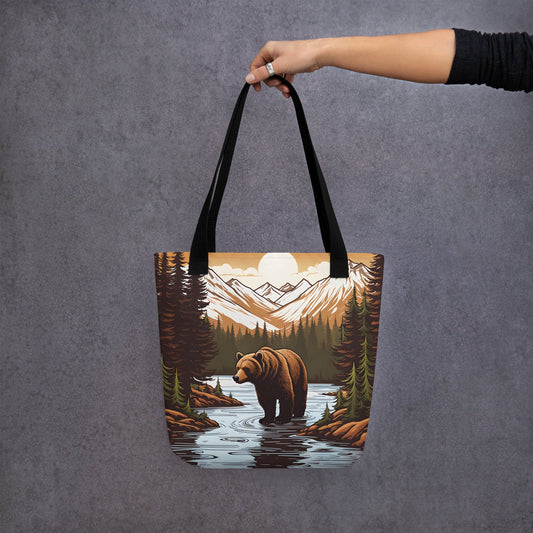 Brown Bear In The River Tote Bag - Tote Bags - Discovery Co.
