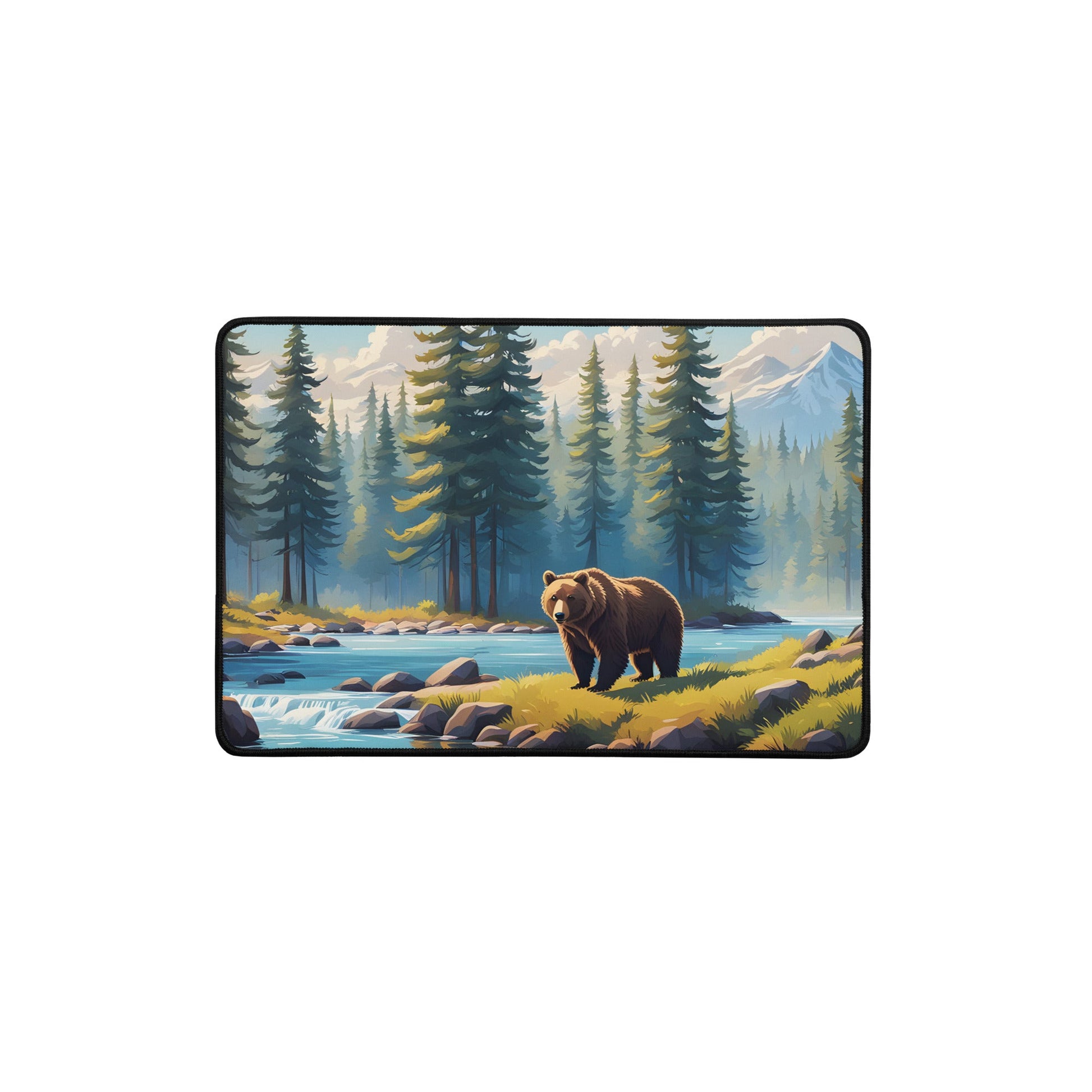 Brown Bear Near River Desk Mat - Mouse Pads - Discovery Co.
