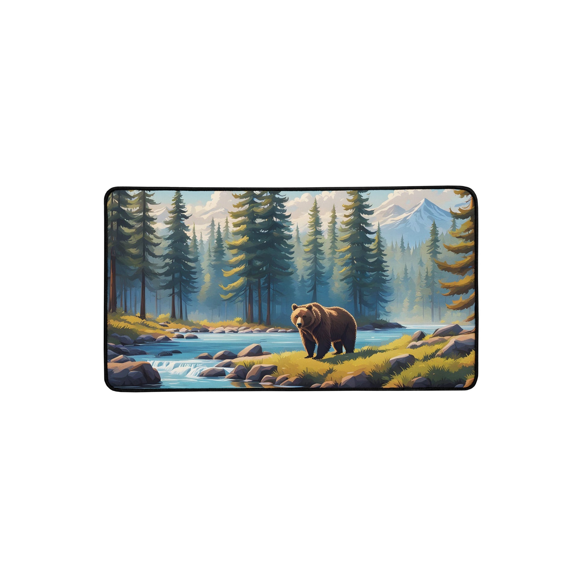 Brown Bear Near River Desk Mat - Mouse Pads - Discovery Co.