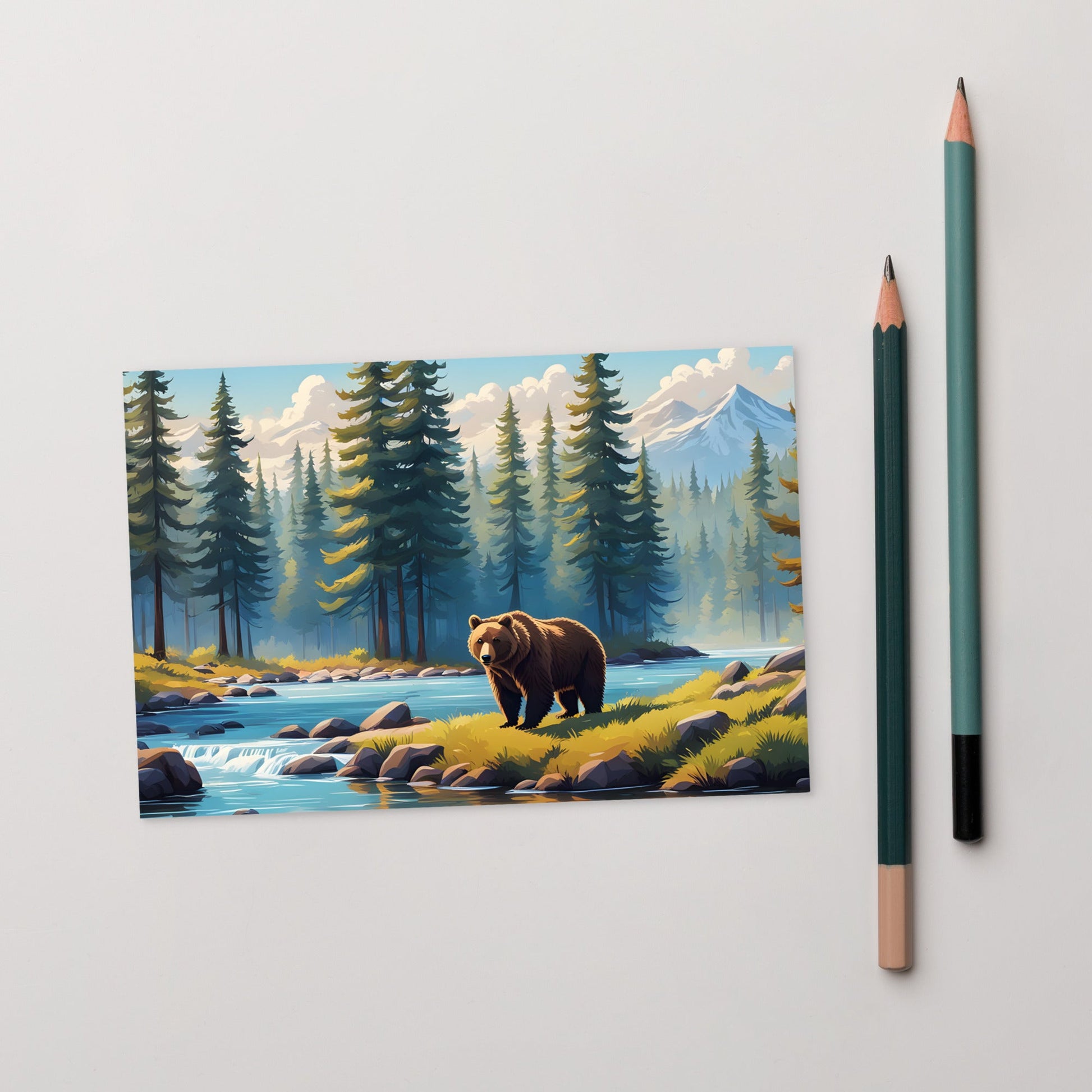 Brown Bear Near River Standard Postcard - Post Cards - Discovery Co.