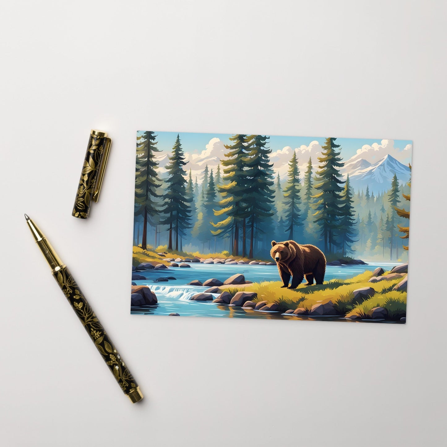 Brown Bear Near River Standard Postcard - Post Cards - Discovery Co.