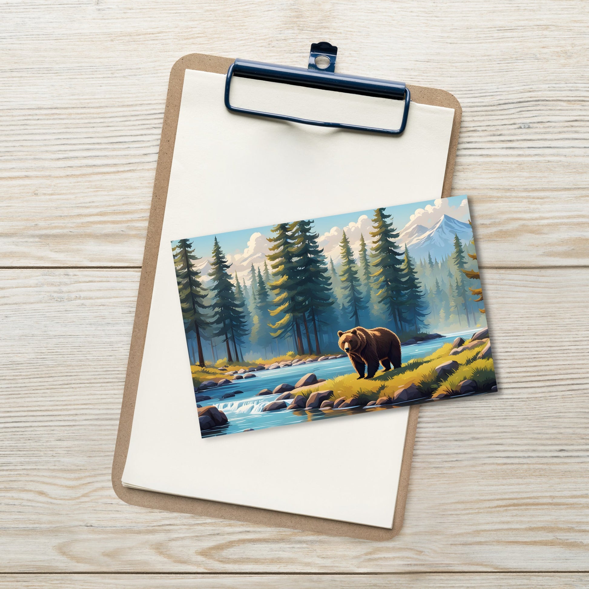 Brown Bear Near River Standard Postcard - Post Cards - Discovery Co.