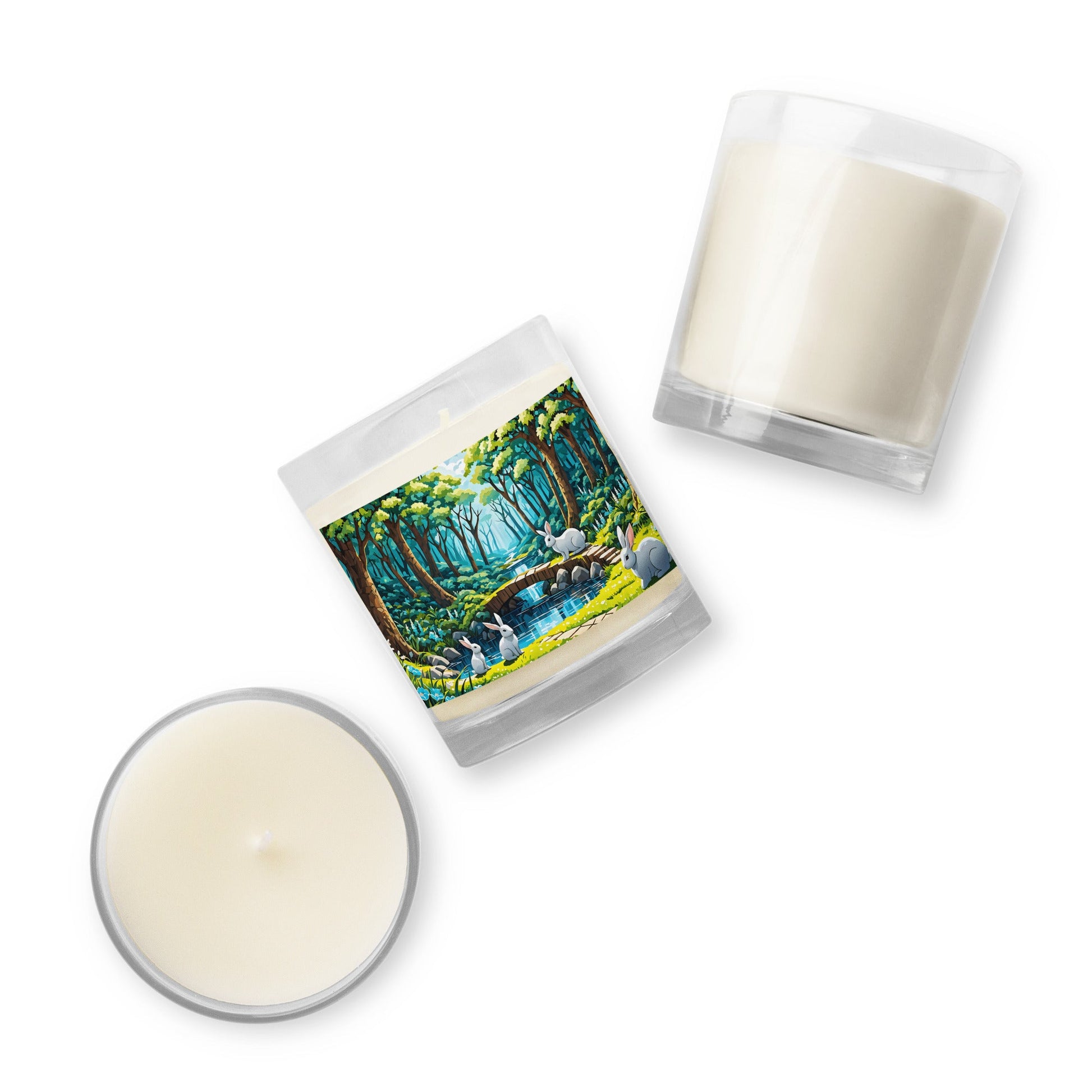 Bunnies In The Forest Glass Jar Soy Wax Candle - Candles - Discovery Co.