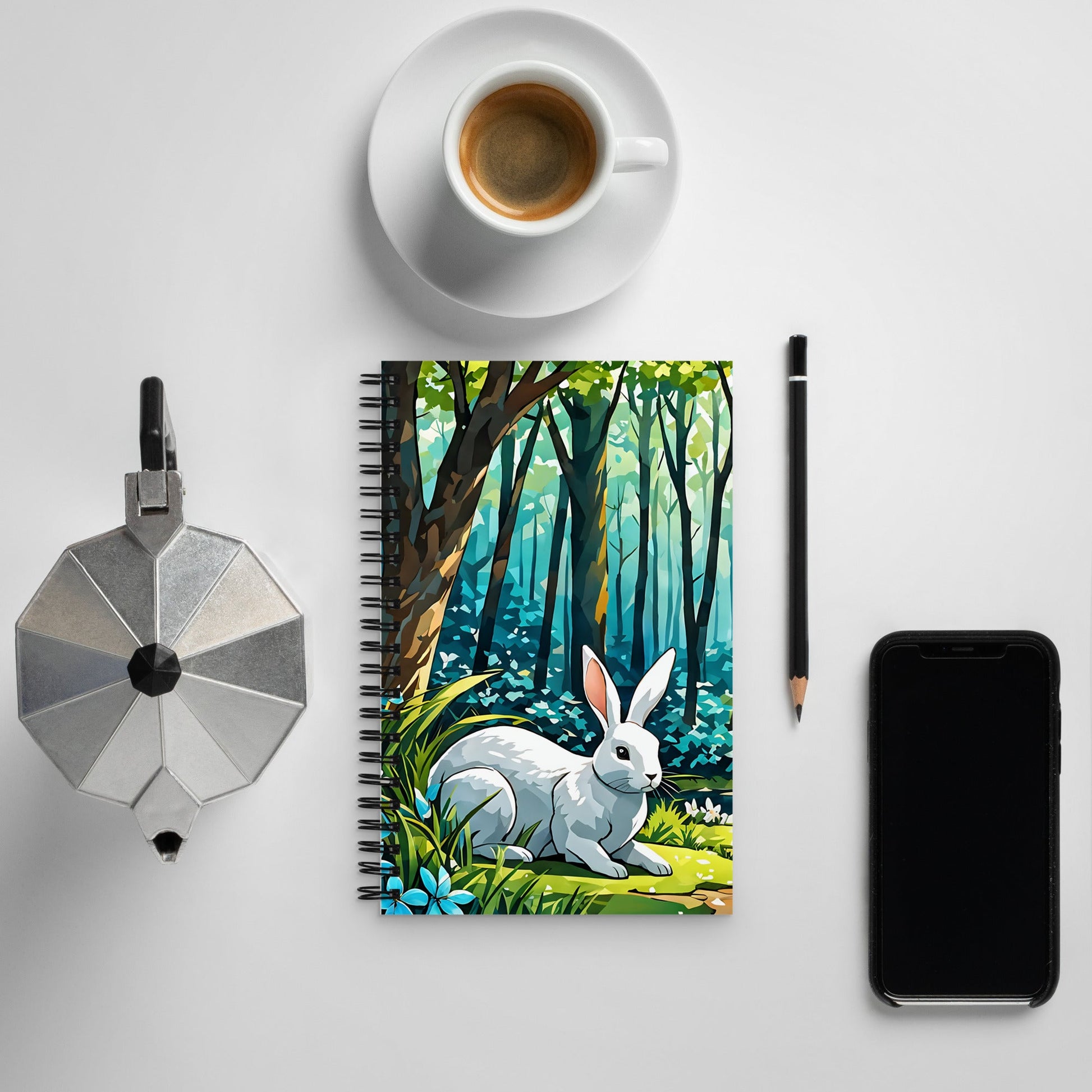 Bunny In The Forest Spiral Notebook - Spiral Notebooks - Discovery Co.