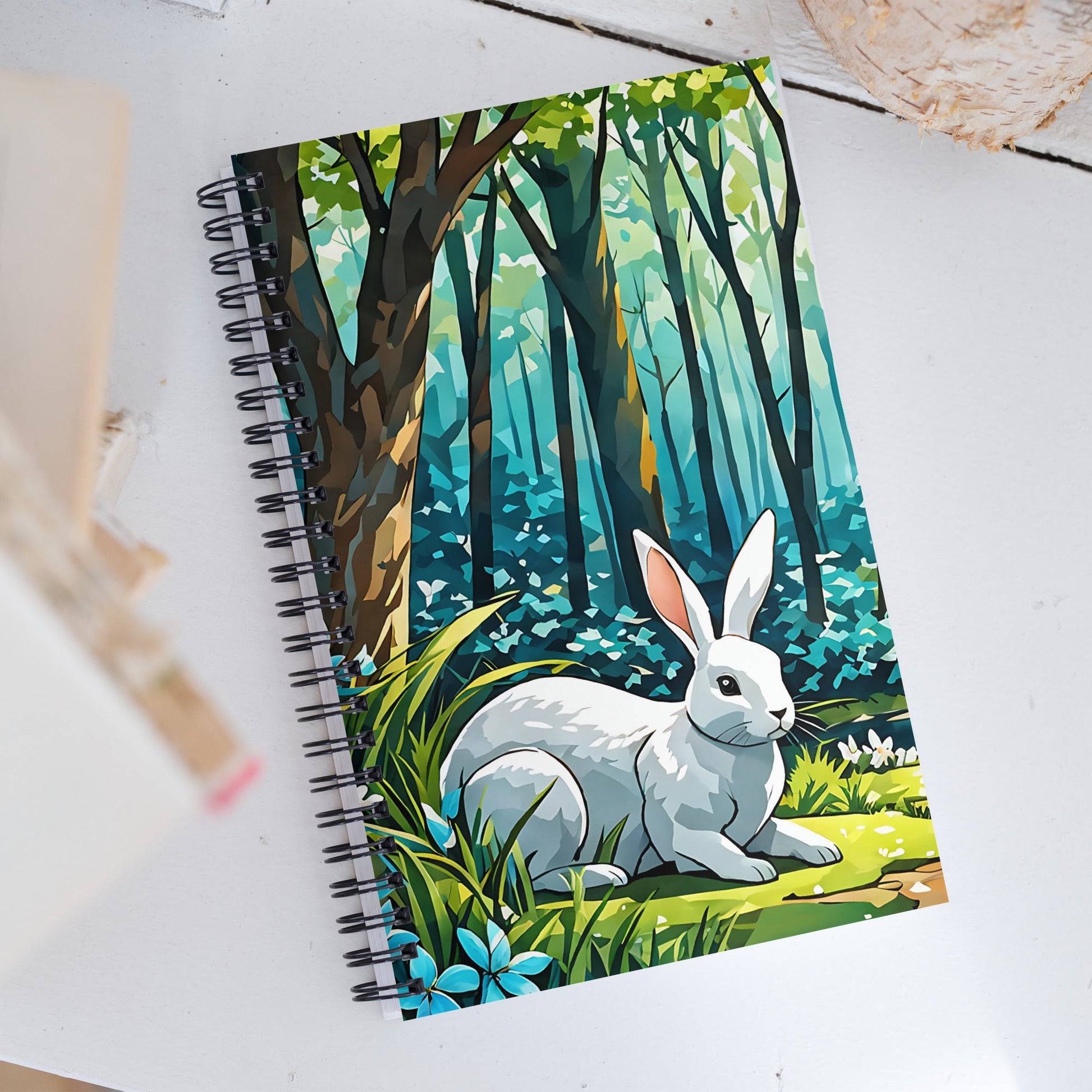 Bunny In The Forest Spiral Notebook - Spiral Notebooks - Discovery Co.