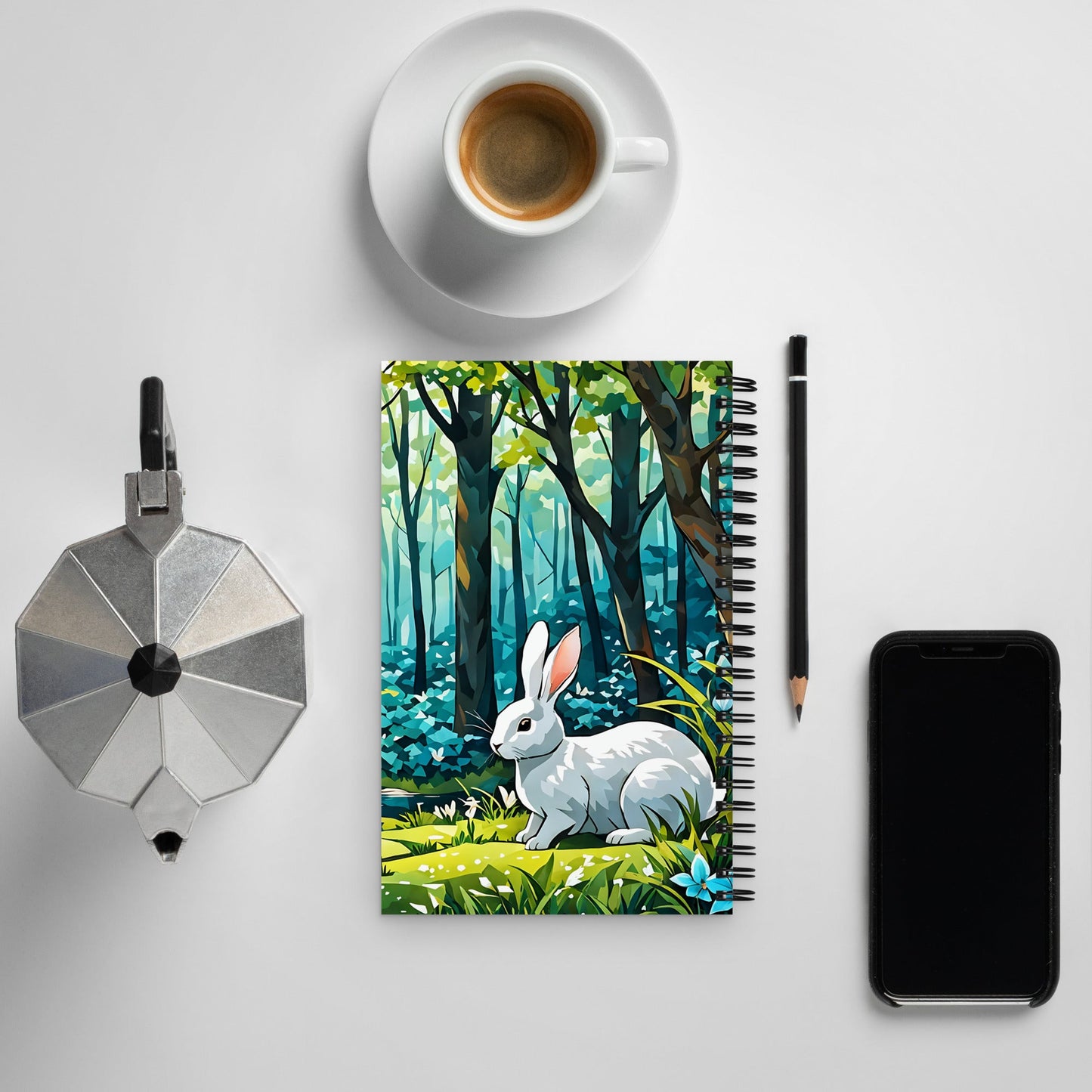 Bunny In The Forest Spiral Notebook - Spiral Notebooks - Discovery Co.