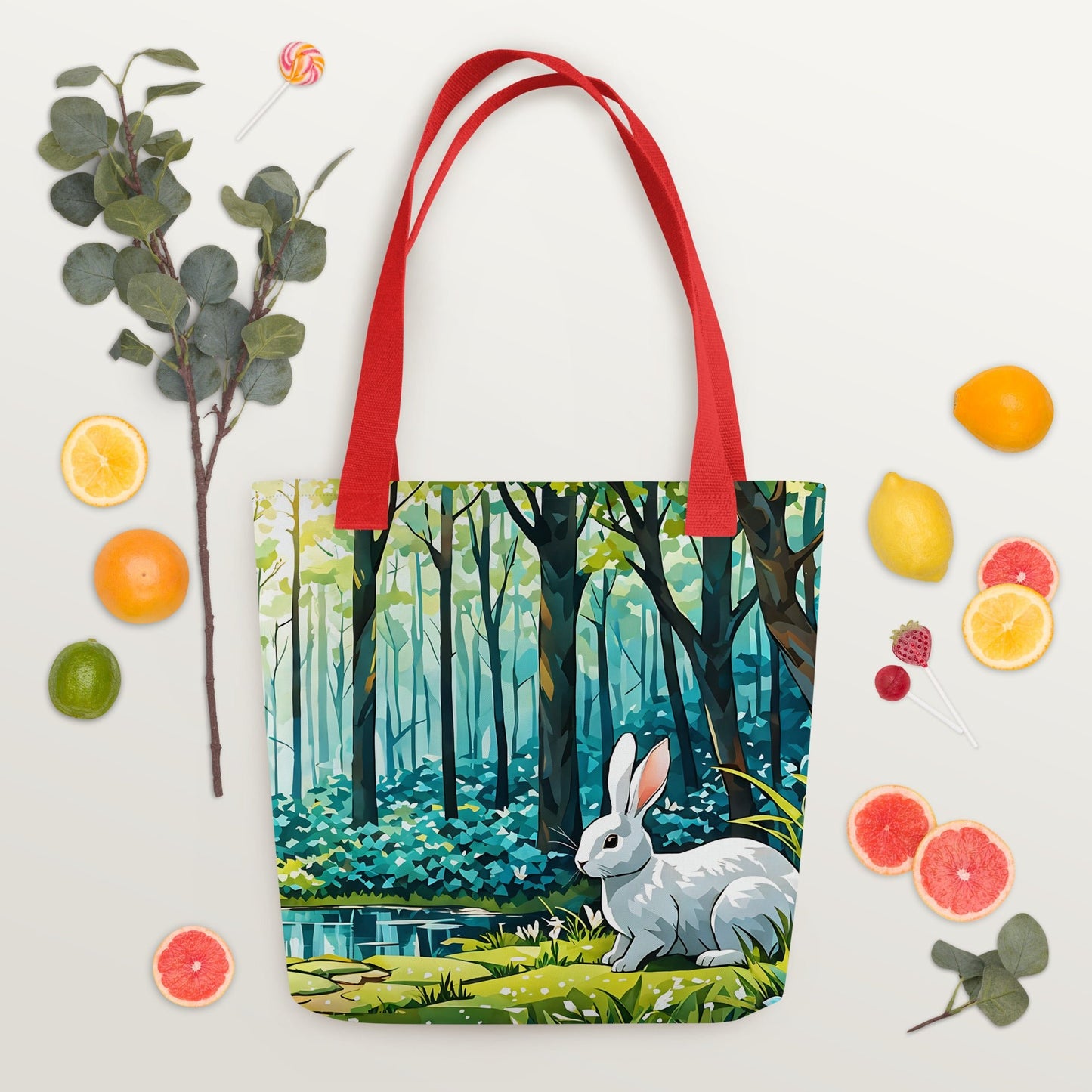 Bunny In The Forest Tote Bag - Tote Bags - Discovery Co.