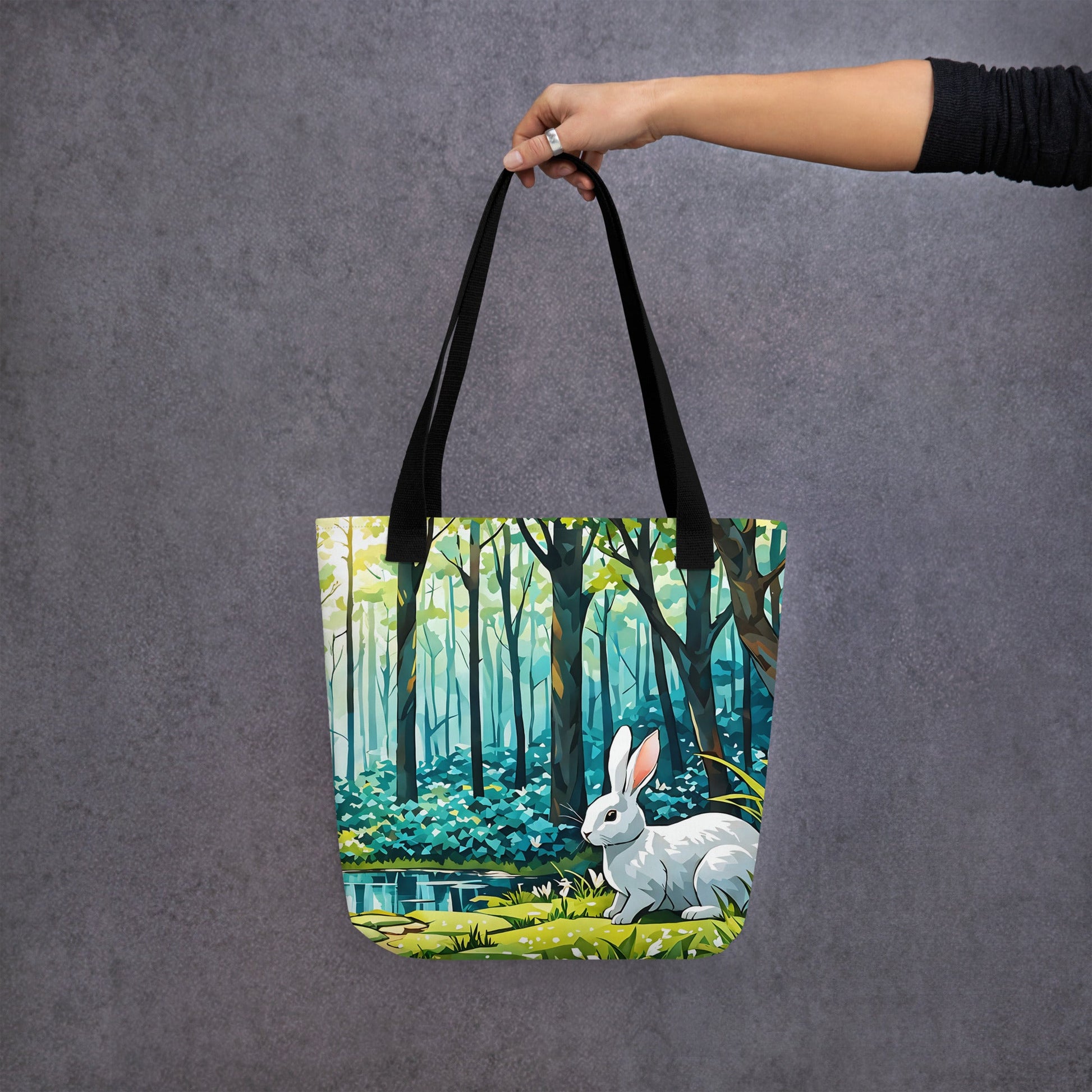 Bunny In The Forest Tote Bag - Tote Bags - Discovery Co.