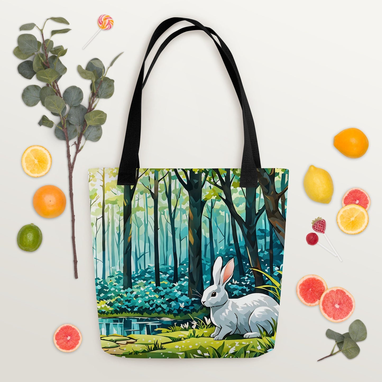 Bunny In The Forest Tote Bag - Tote Bags - Discovery Co.