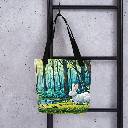 Bunny In The Forest Tote Bag - Tote Bags - Discovery Co.