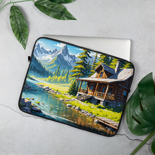 Cabin By The River II Laptop Sleeve - Laptop Cases - Discovery Co.