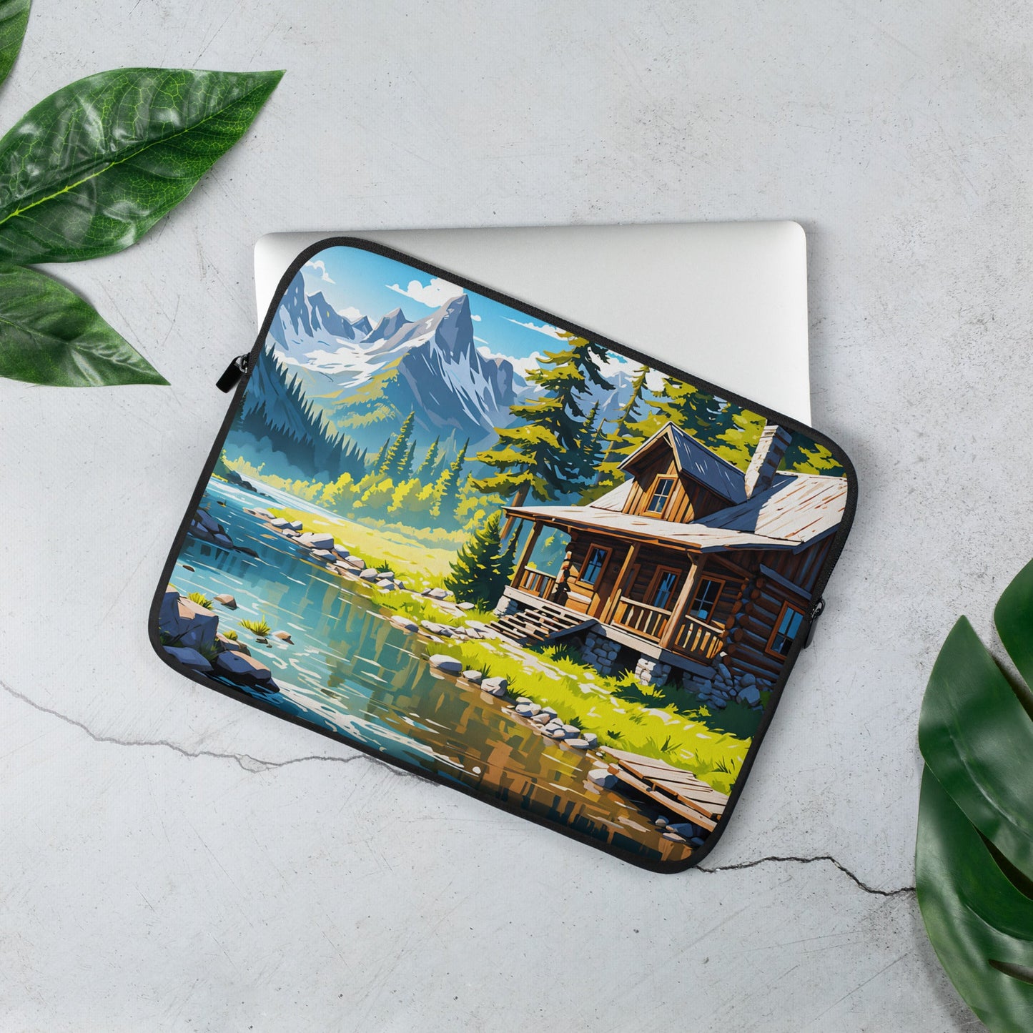 Cabin By The River II Laptop Sleeve - Laptop Cases - Discovery Co.