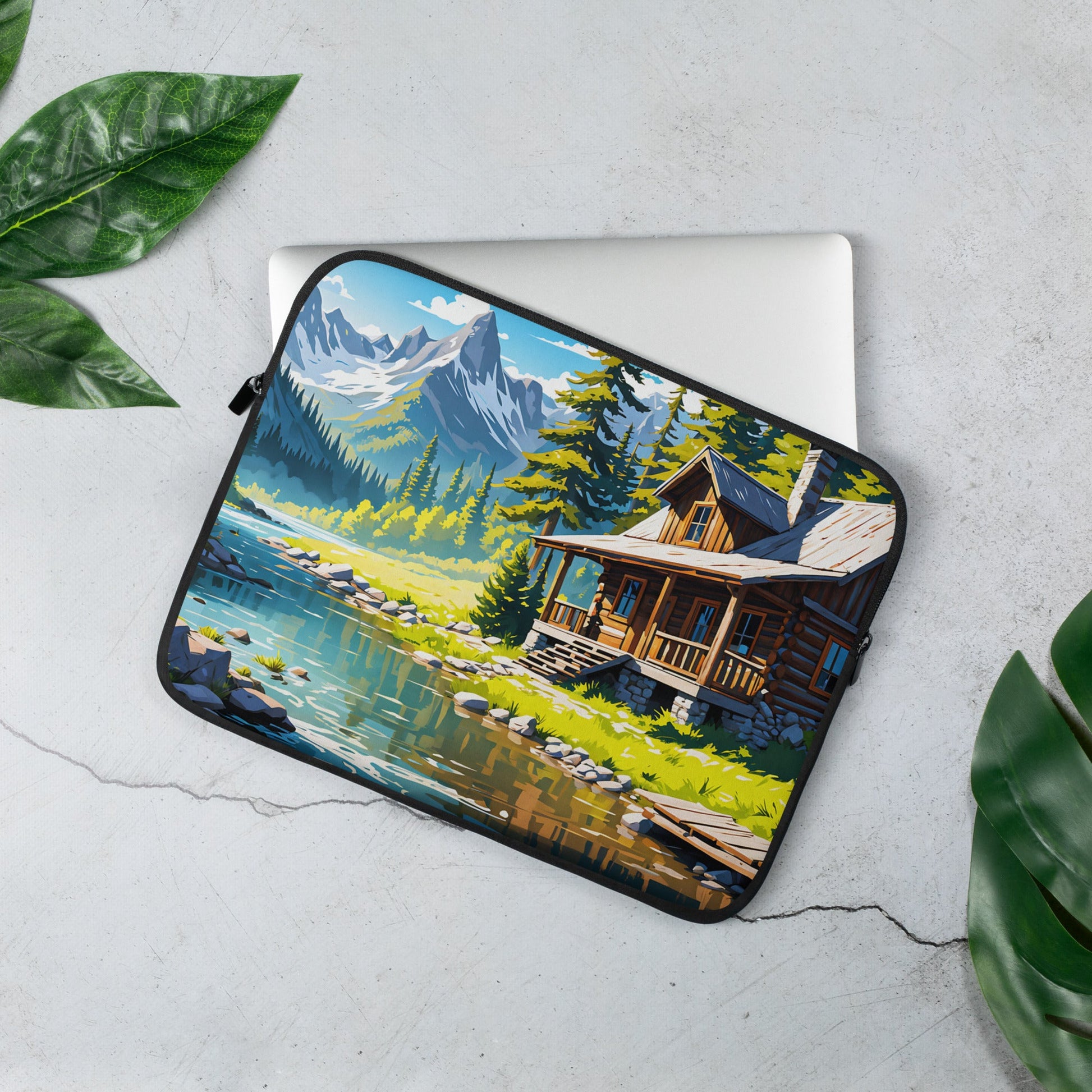 Cabin By The River II Laptop Sleeve - Laptop Cases - Discovery Co.
