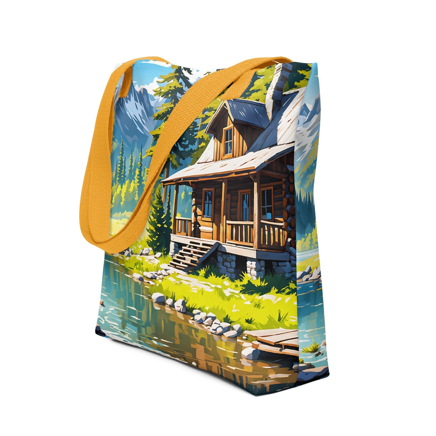 Cabin By The River II Tote Bag - Tote Bags - Discovery Co.