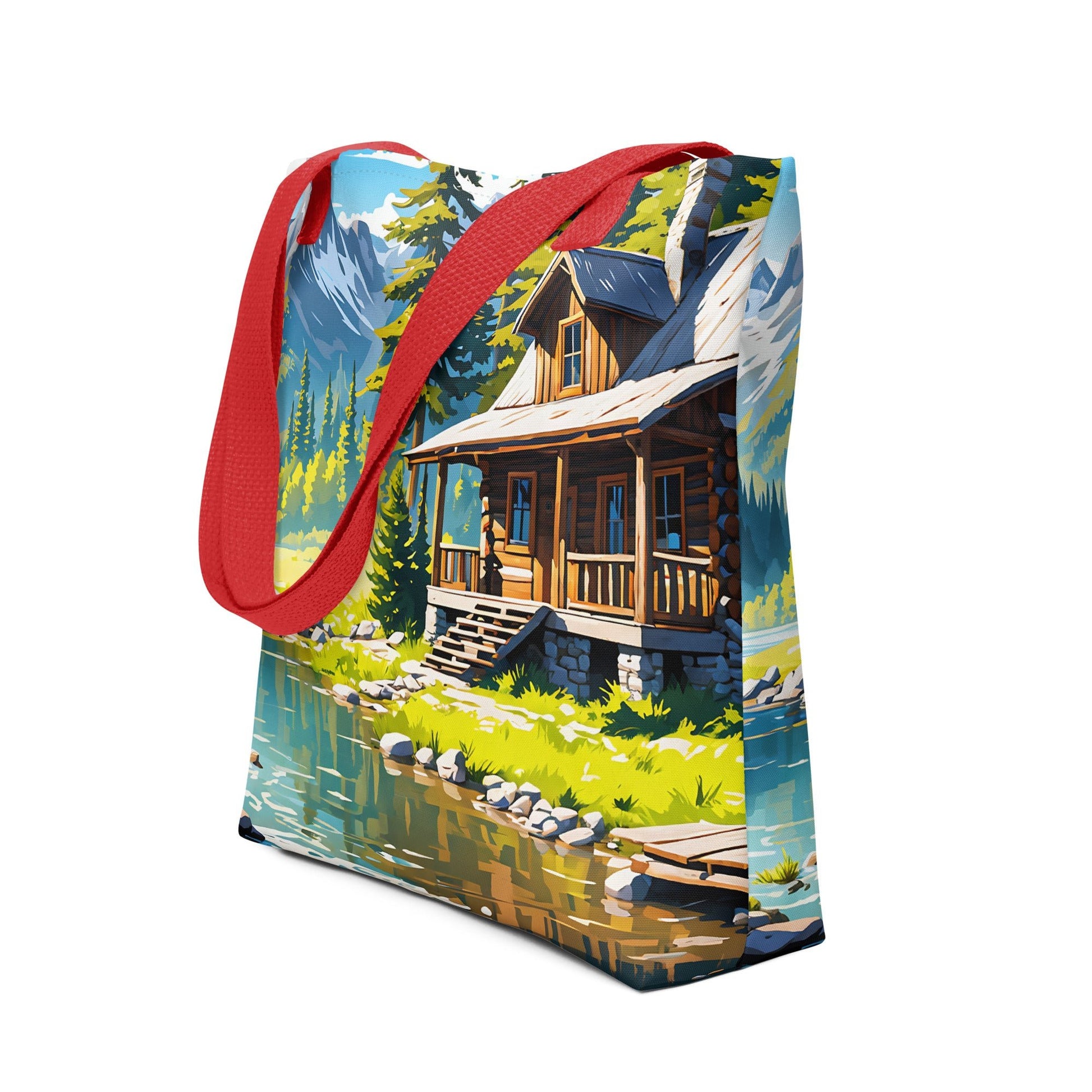 Cabin By The River II Tote Bag - Tote Bags - Discovery Co.