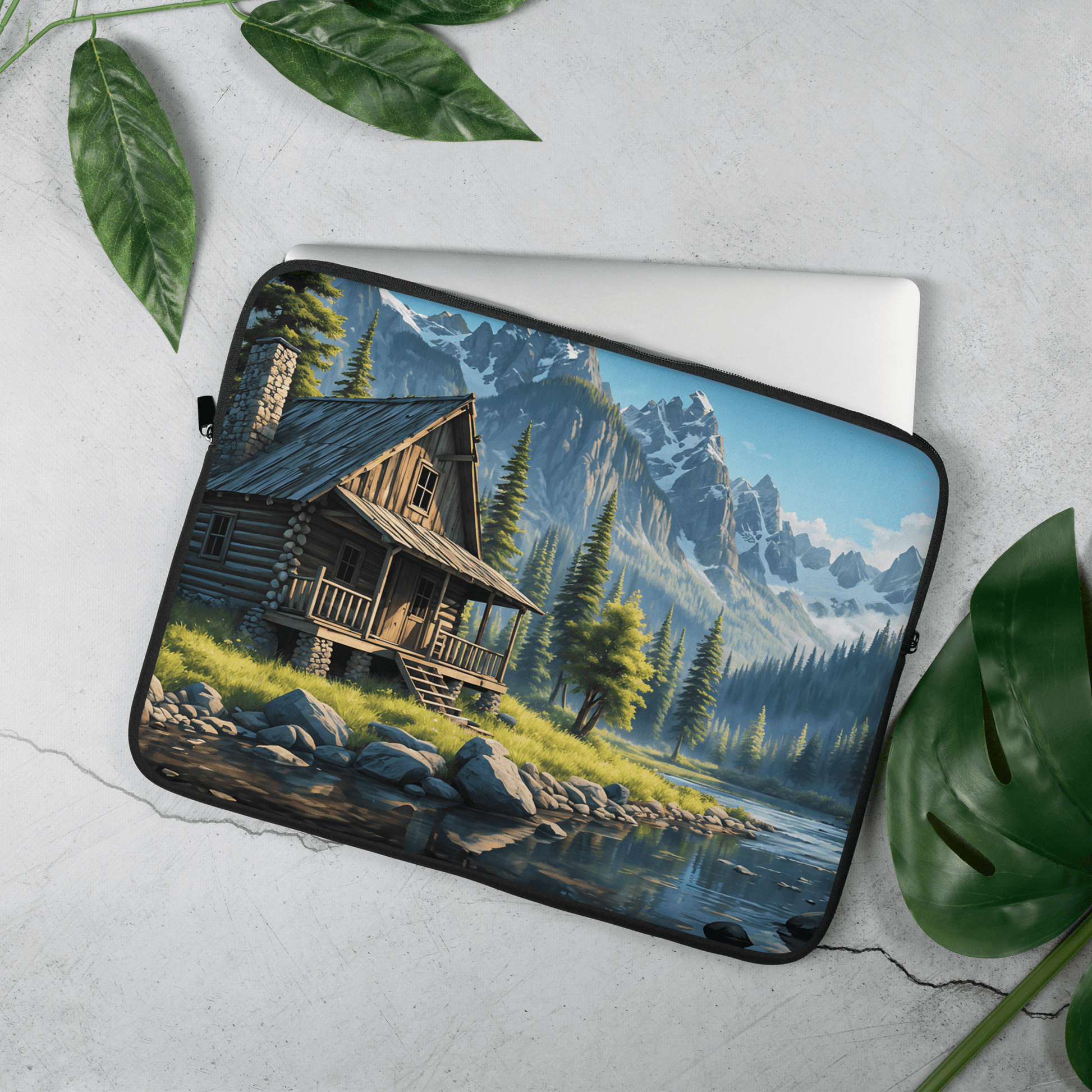 Cabin By The River Laptop Sleeve - Laptop Cases - Discovery Co.