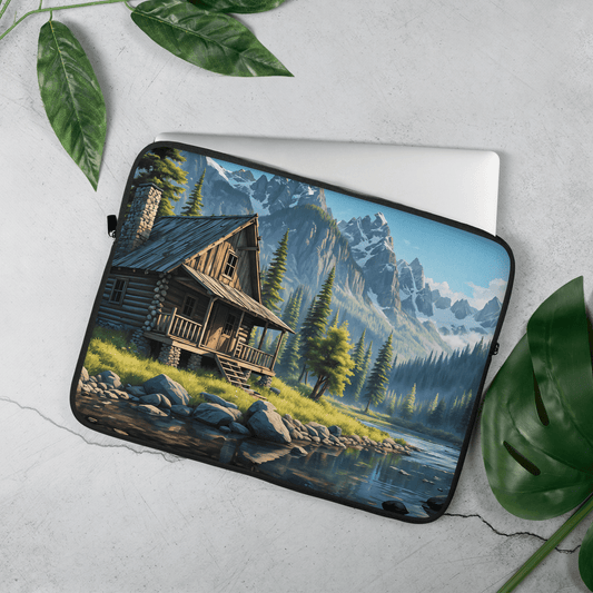 Cabin By The River Laptop Sleeve - Laptop Cases - Discovery Co.