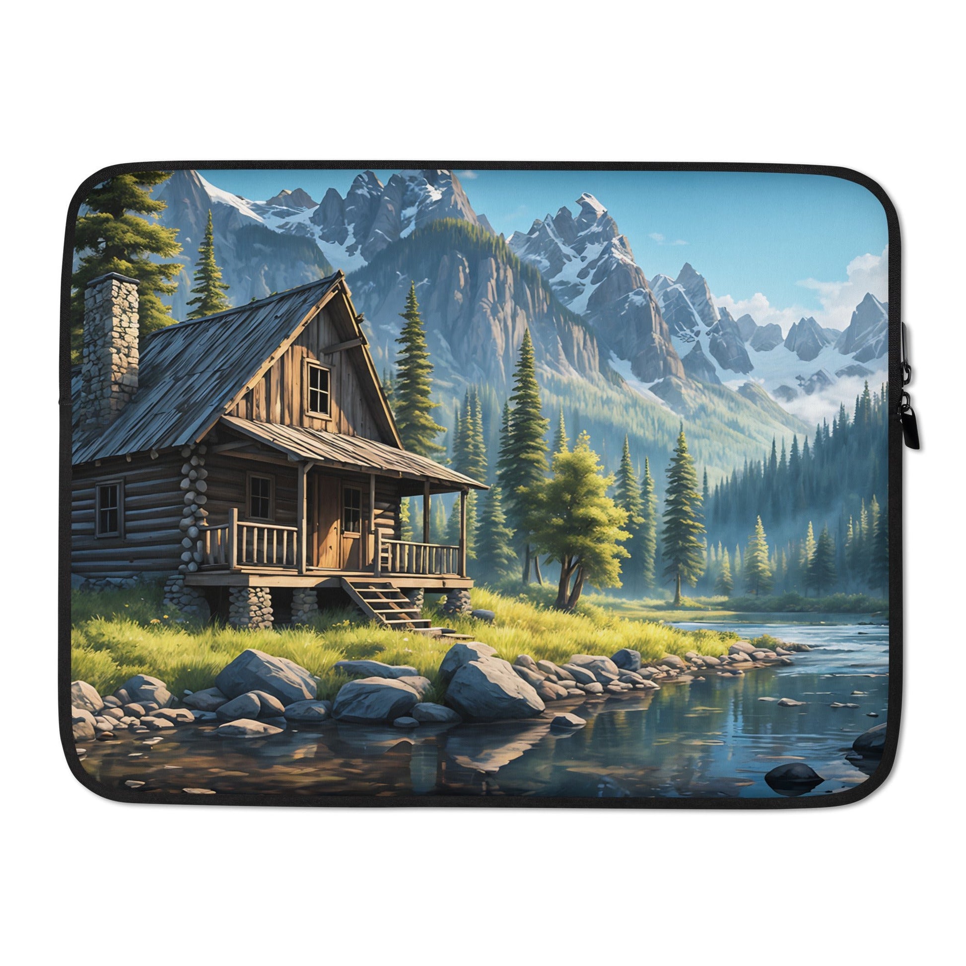 Cabin By The River Laptop Sleeve - Laptop Cases - Discovery Co.