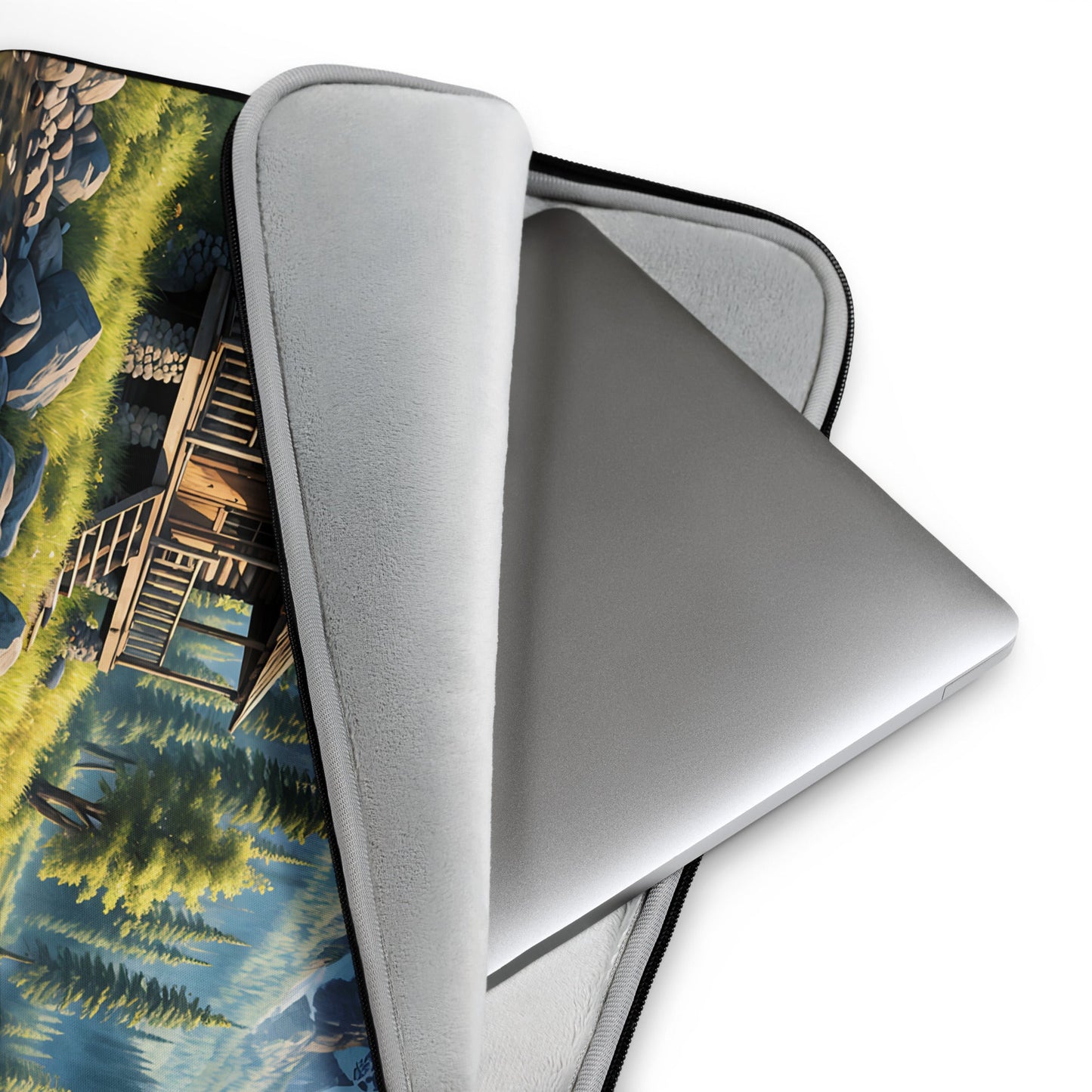 Cabin By The River Laptop Sleeve - Laptop Cases - Discovery Co.