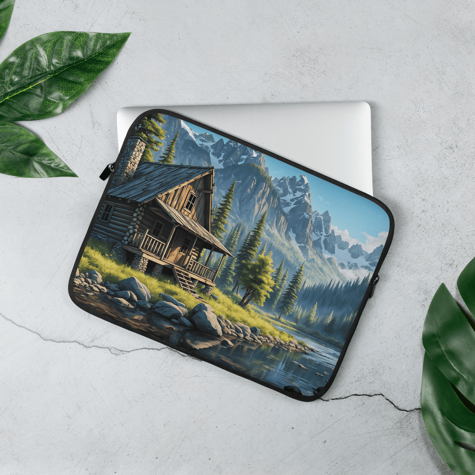 Cabin By The River Laptop Sleeve - Laptop Cases - Discovery Co.