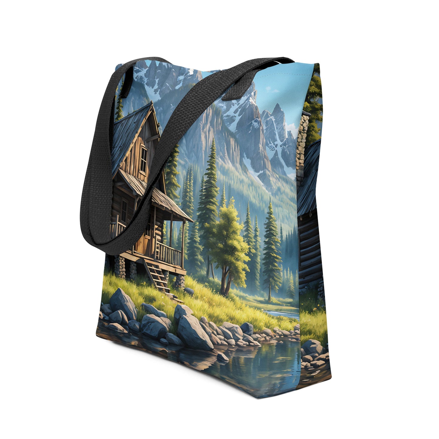 Cabin By The River Tote Bag - Tote Bags - Discovery Co.