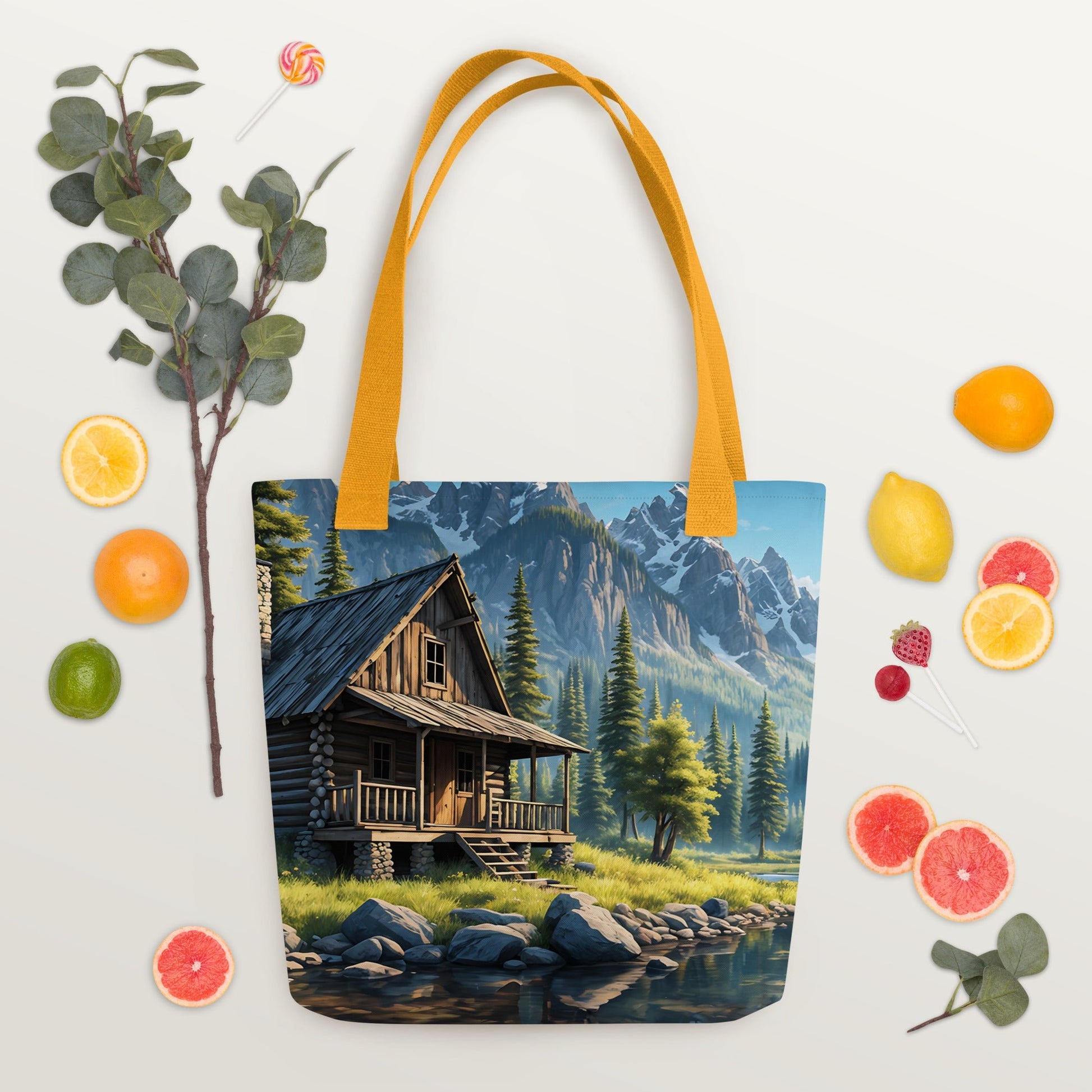 Cabin By The River Tote Bag - Tote Bags - Discovery Co.