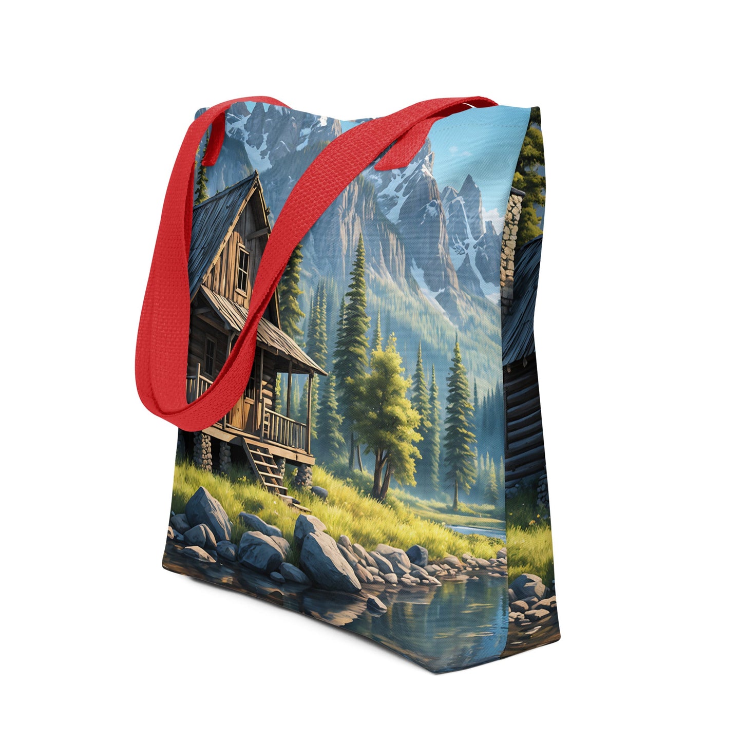 Cabin By The River Tote Bag - Tote Bags - Discovery Co.