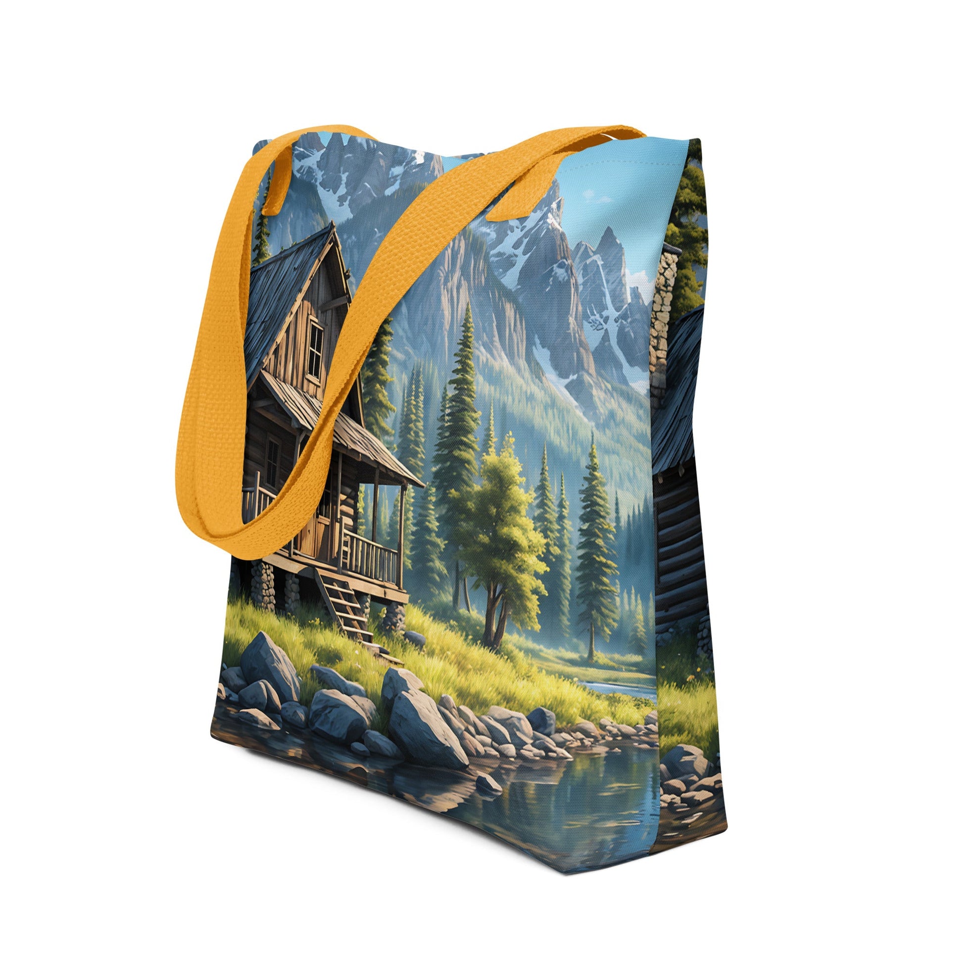 Cabin By The River Tote Bag - Tote Bags - Discovery Co.