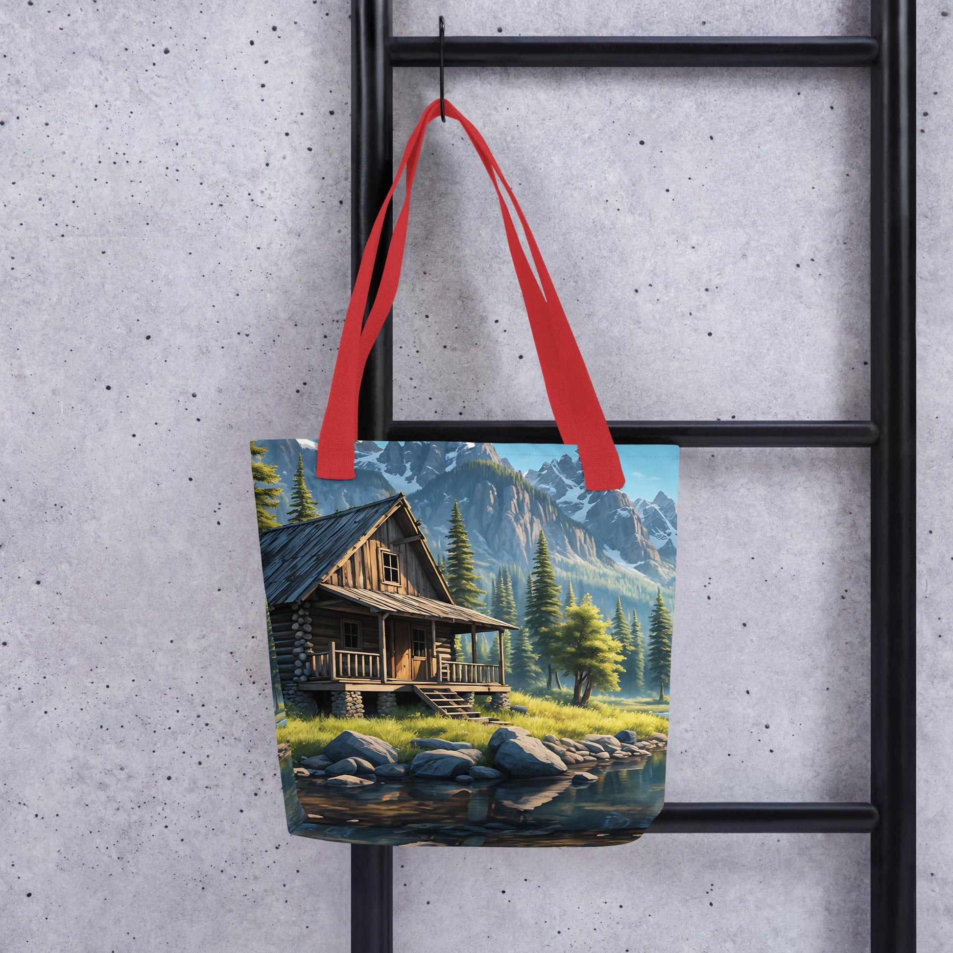 Cabin By The River Tote Bag - Tote Bags - Discovery Co.