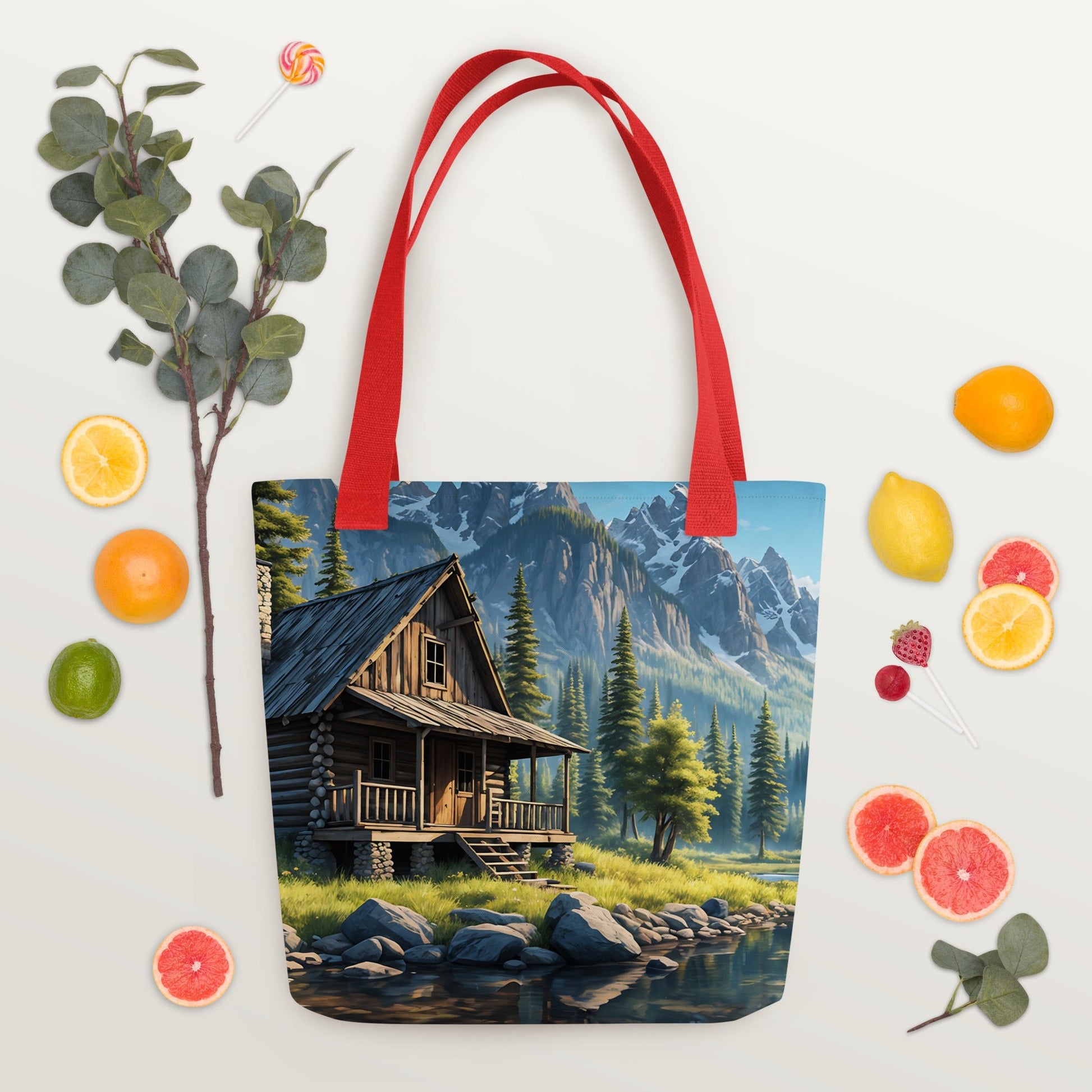 Cabin By The River Tote Bag - Tote Bags - Discovery Co.