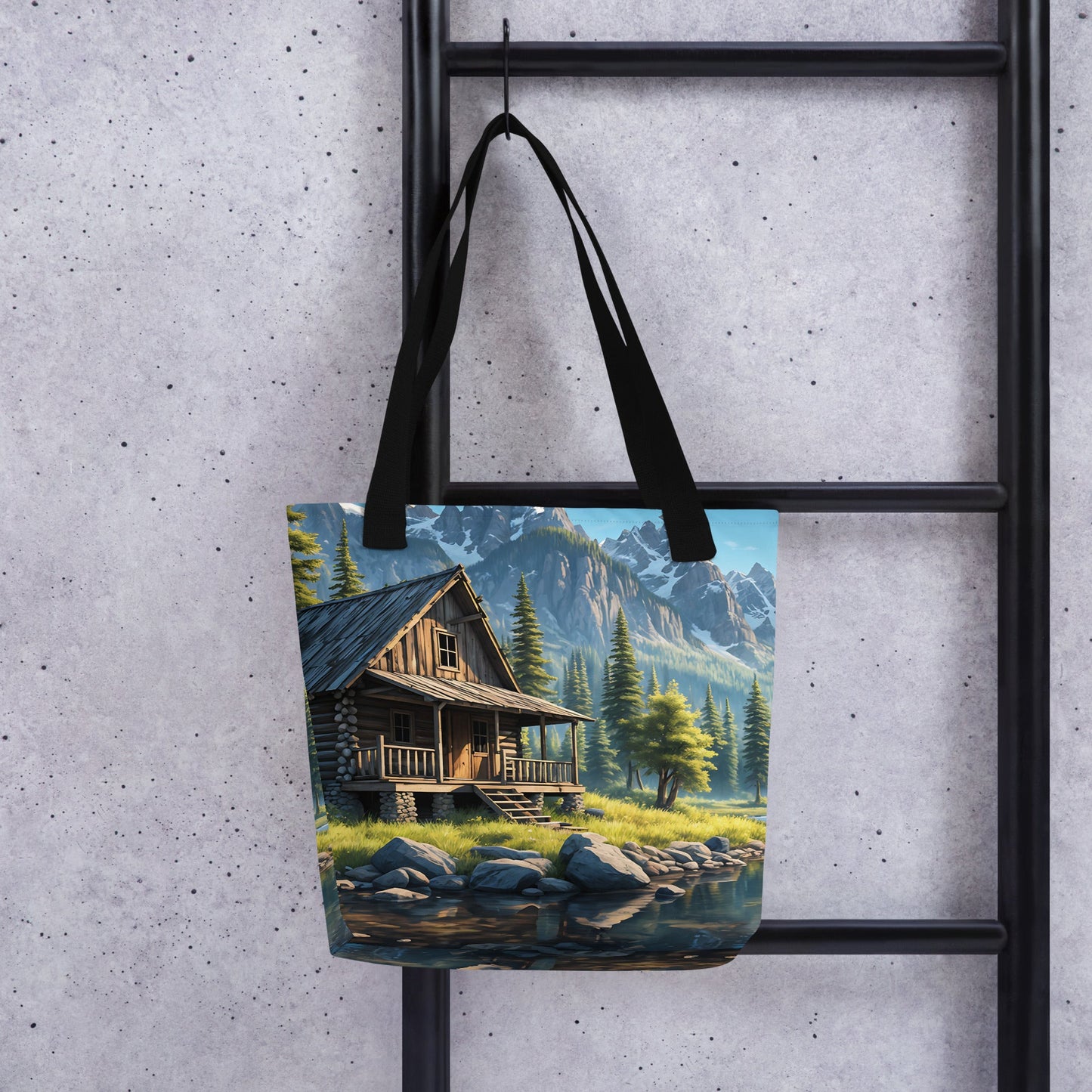 Cabin By The River Tote Bag - Tote Bags - Discovery Co.